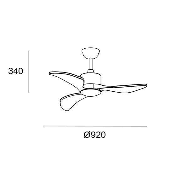 Ventilador de techo con luz silencioso DC Forlight Nere blanco 92 cm - 6