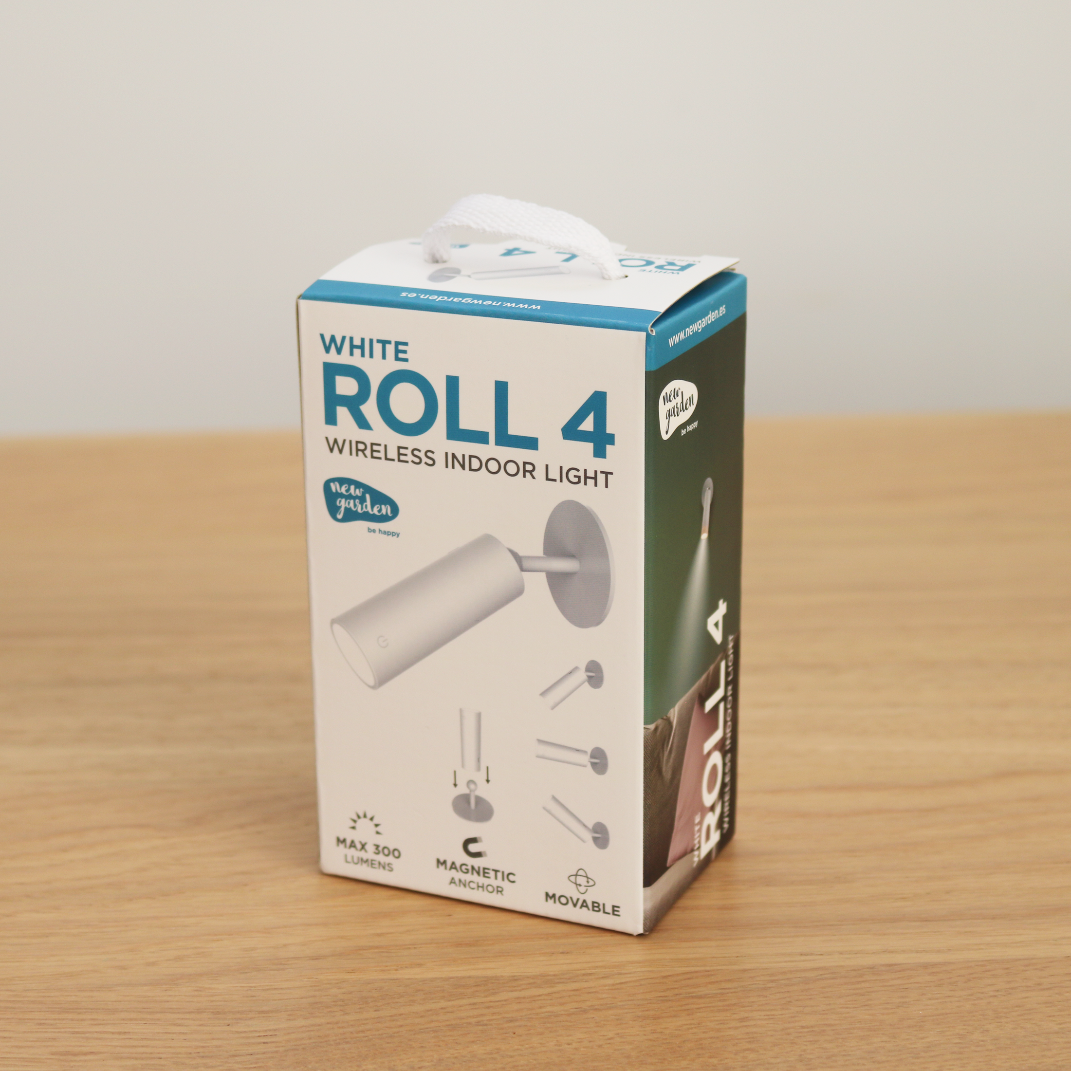 Aplique de pared LED recargable sin cables con interruptor Roll 4 NEW GARDEN blanco carga con batería luz cálida 3000K intensidad regulable IP20 300 lm - 9