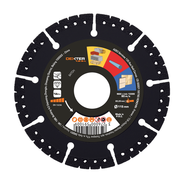 Disque diamant pour multimatériaux  DEXTER PRO, Ø115 mm