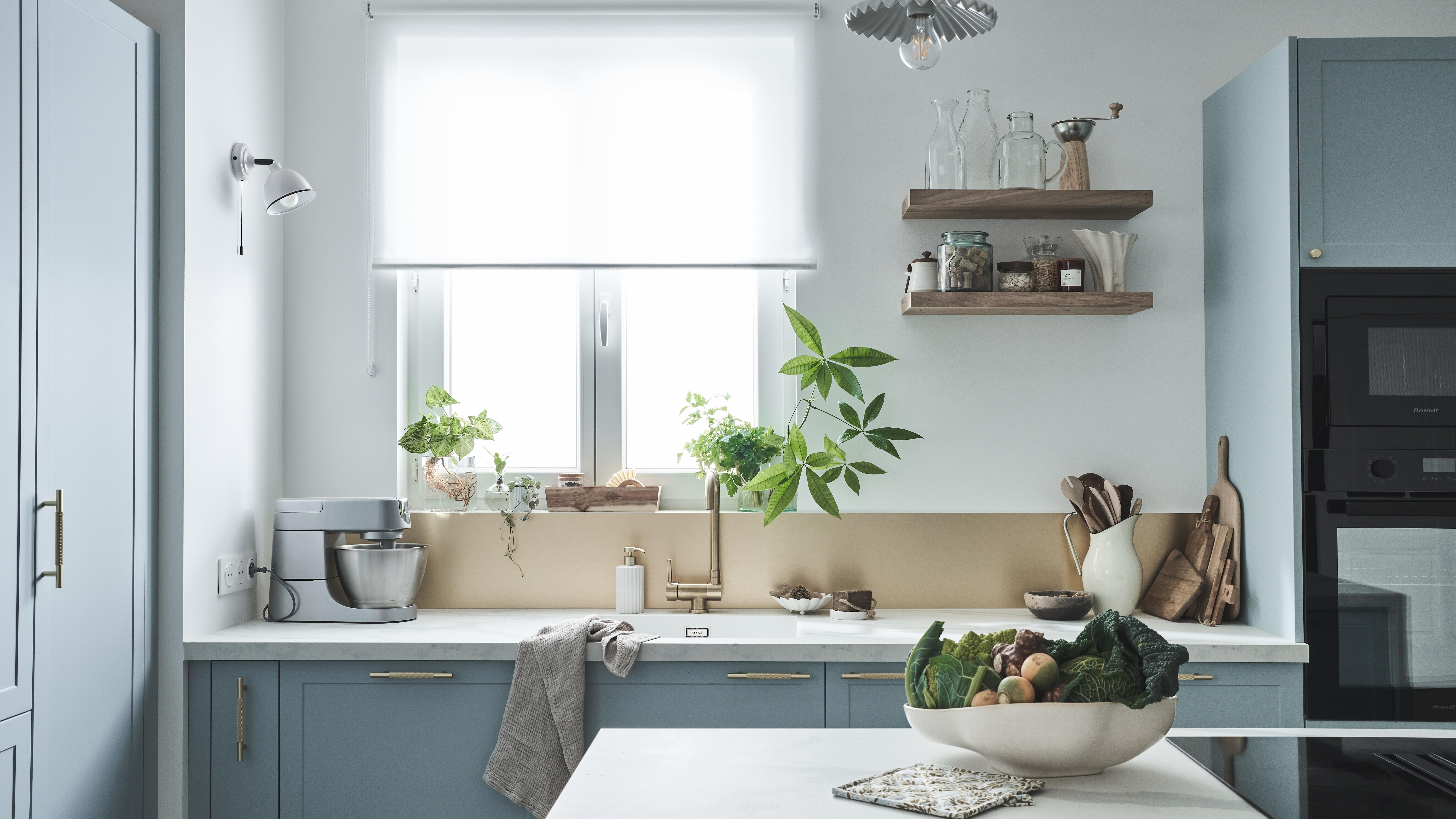 Crédence stratifié Effet doré brossé L.300 x H.64 cm, Ep.9 mm - 4