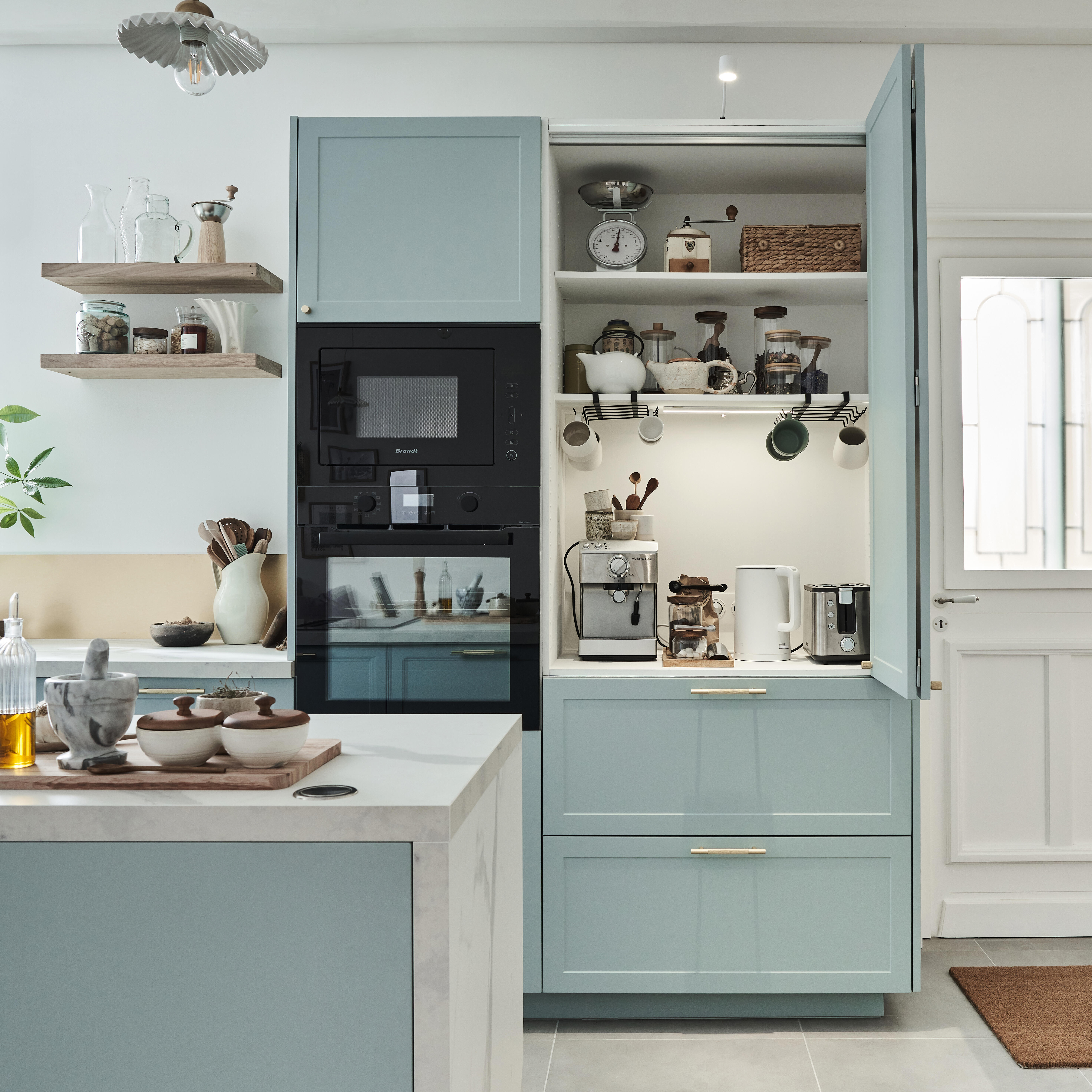 Caisson bar à café DELINIA, blanc H.139.3 x l.90 x P.58 cm - 4