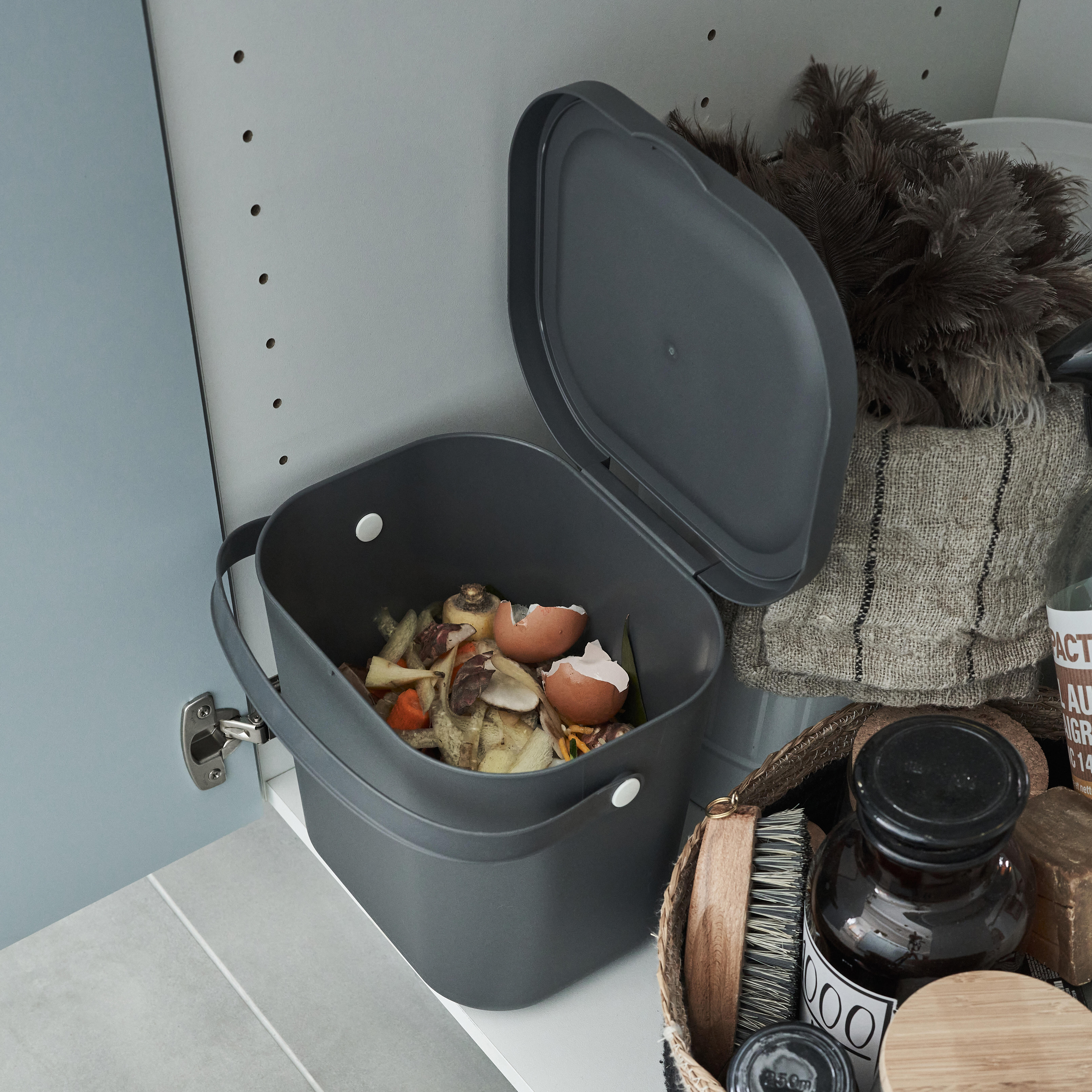 Poubelle compost 6L DELINIA Trendy anthracite - 2