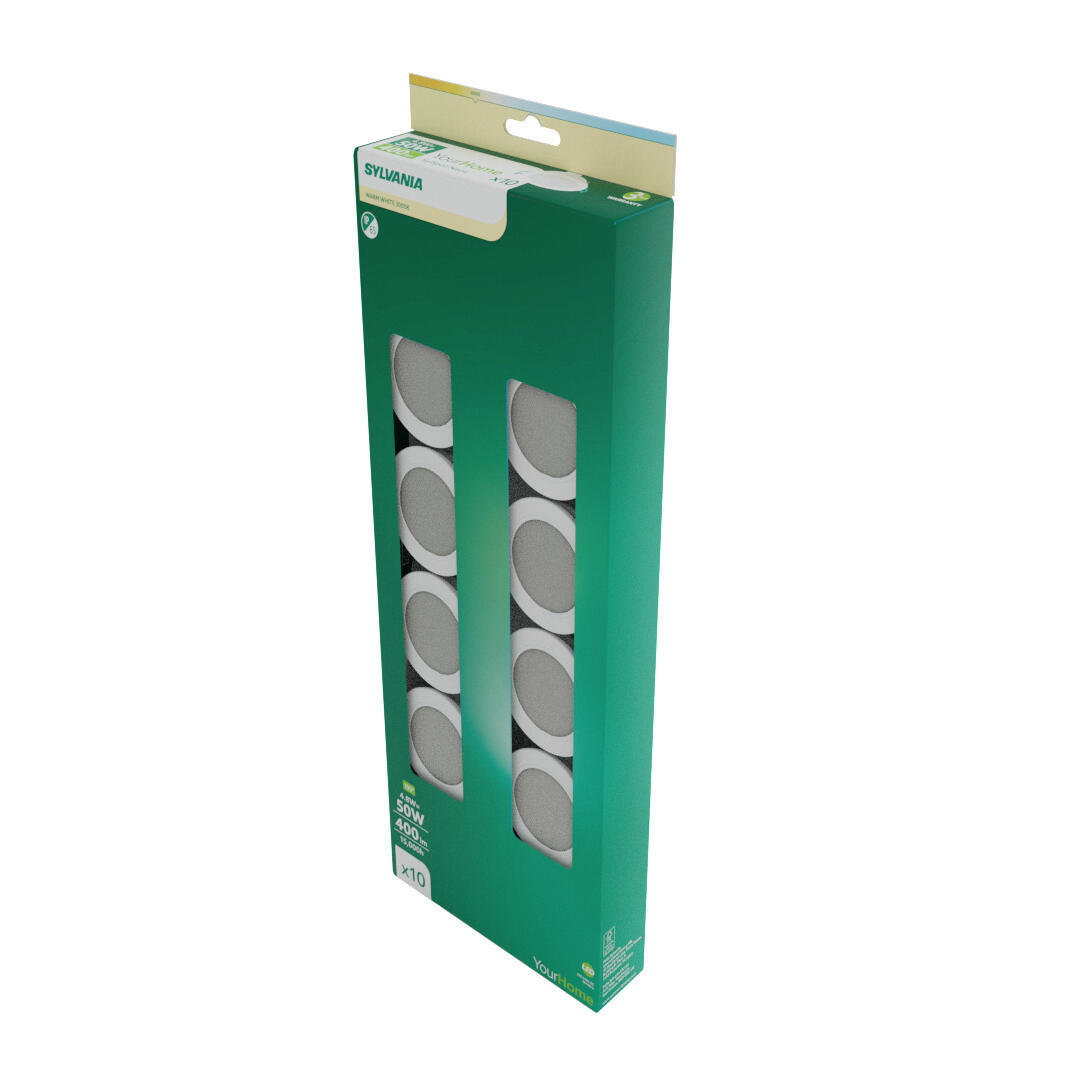 10 spots LED à encastrer extraplats, blanc chaud, YourHome rond blanc - 5