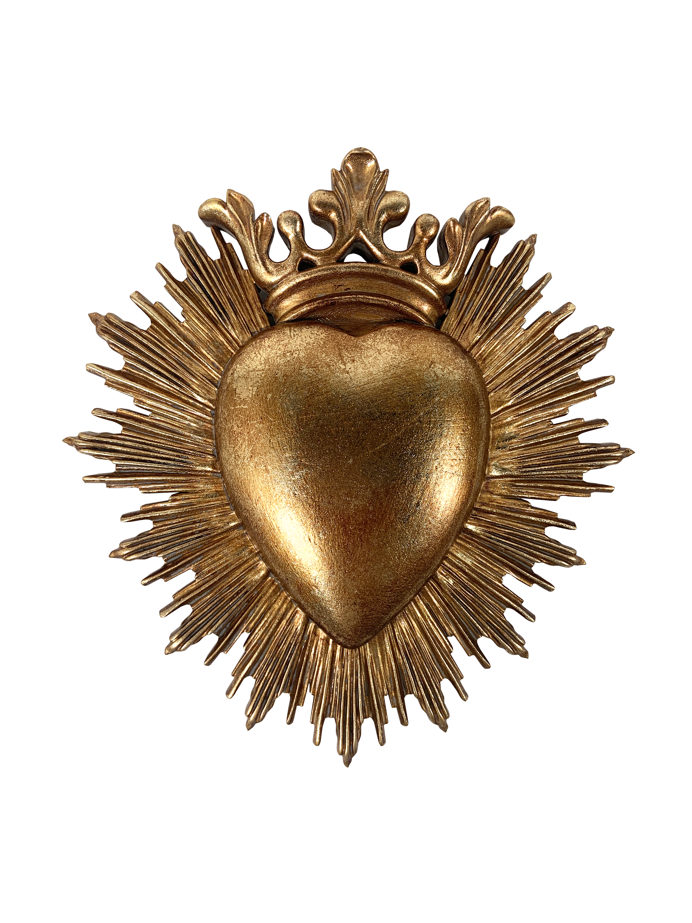 Objet décoratif sans cadre Ex-voto coeur couronne, doré EMDE l.18 x H.17.6 cm