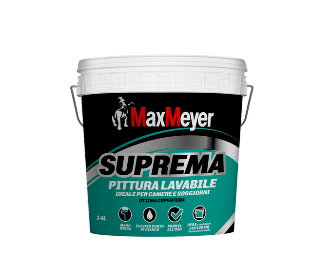 Pittura per interni per parete e soffitto lavabile MAXMEYER Bianco Supremo bianco opaco 14 L