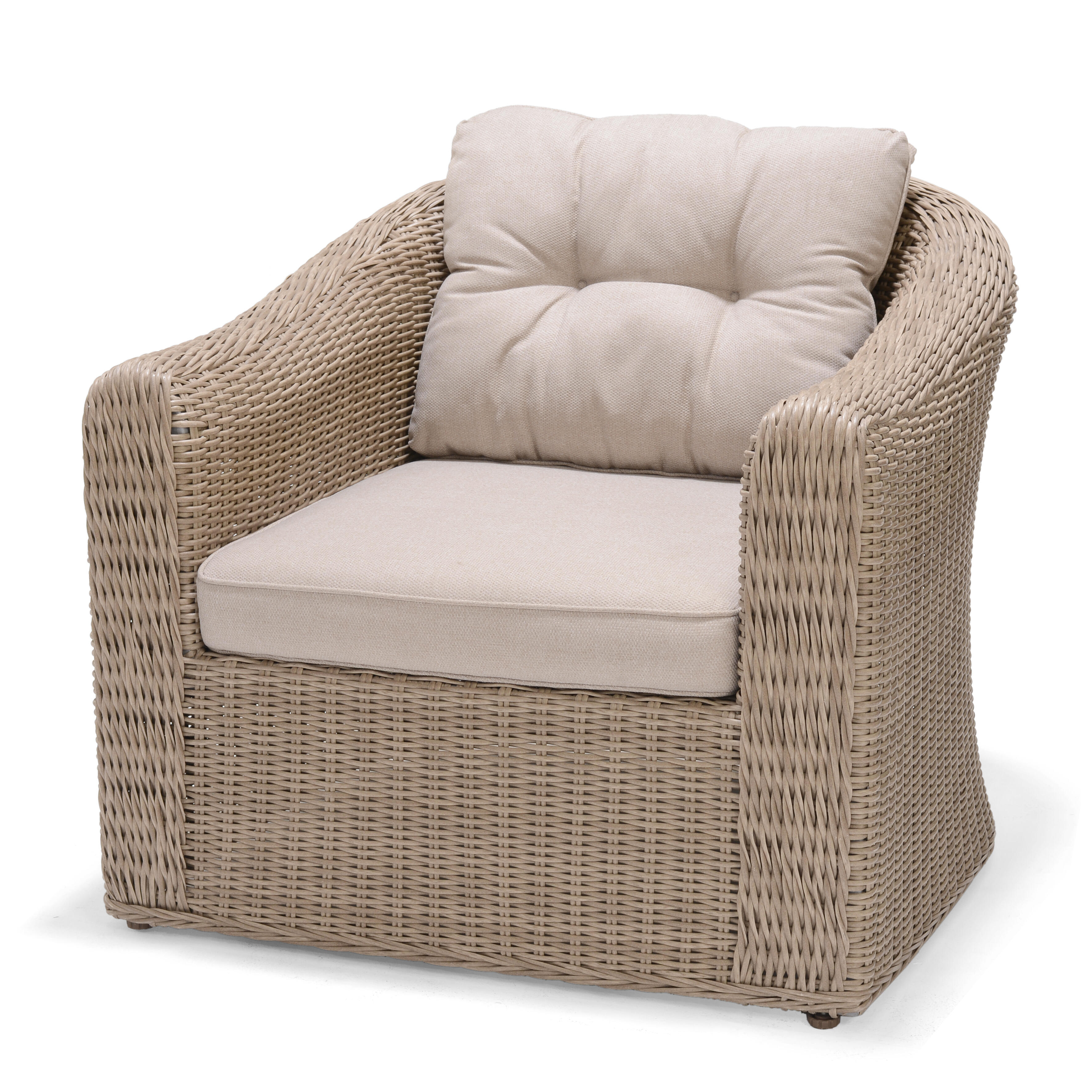 Sillón de jardín con cojín de ratán sintético martinique