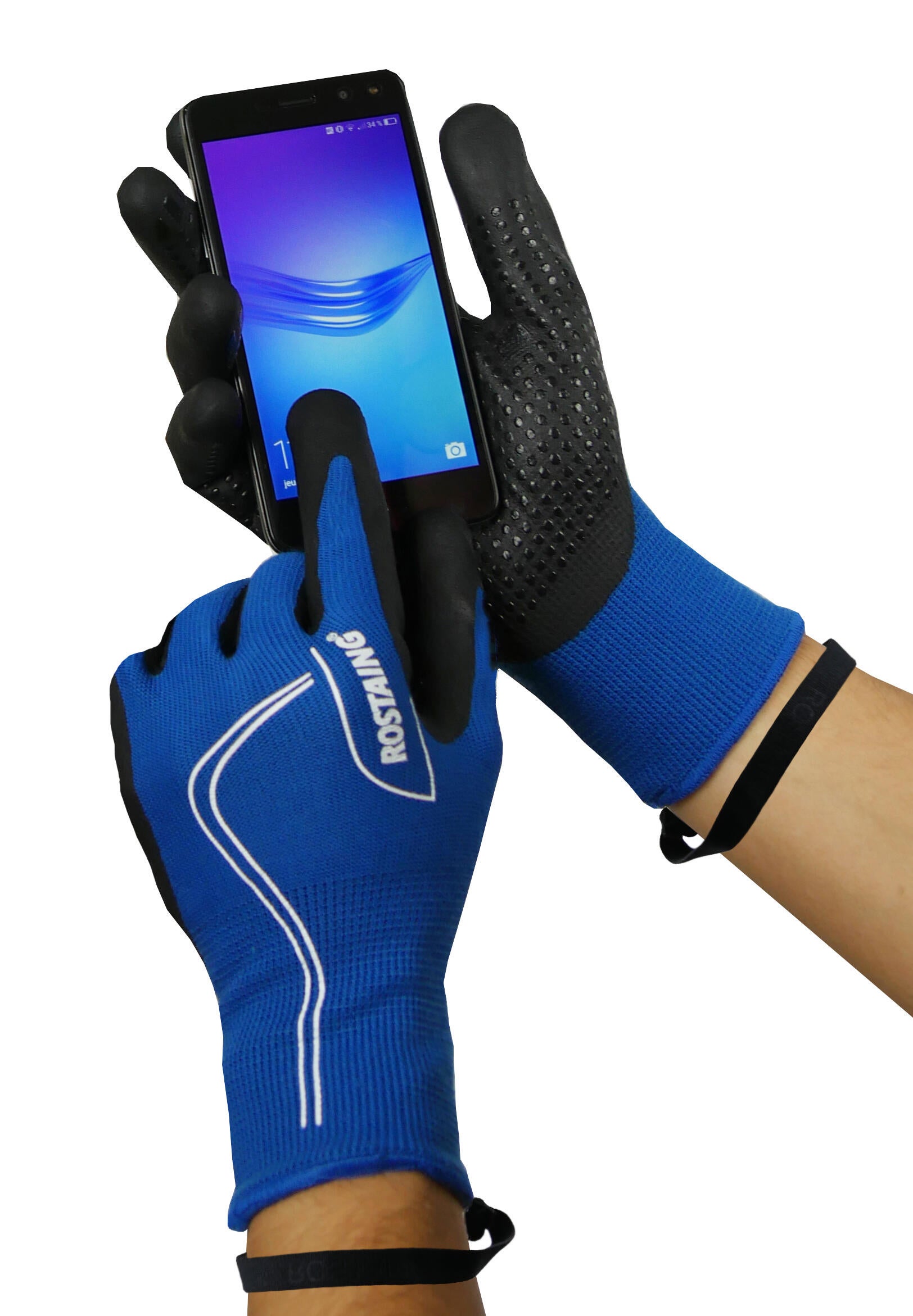 Paire de gants tactile pour outil de manutention nitrile, T9 ROSTAING - 4