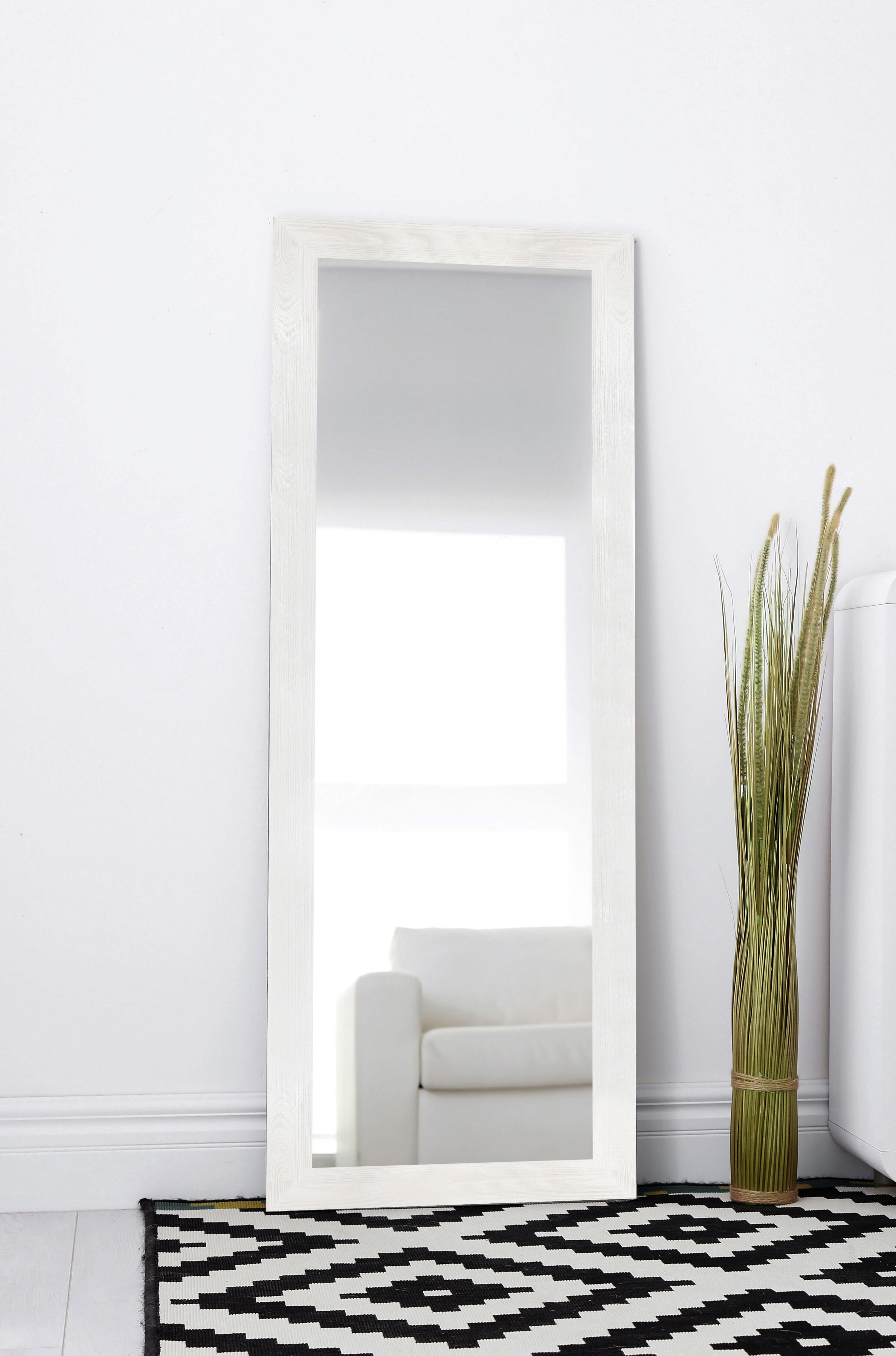 Espejo enmarcado con pie (suelo) rectangular Pierre MDF blanco mate GAD GONZALEZ ARTE Y DECORACIÓN de 49.5x149.49 cm - 2