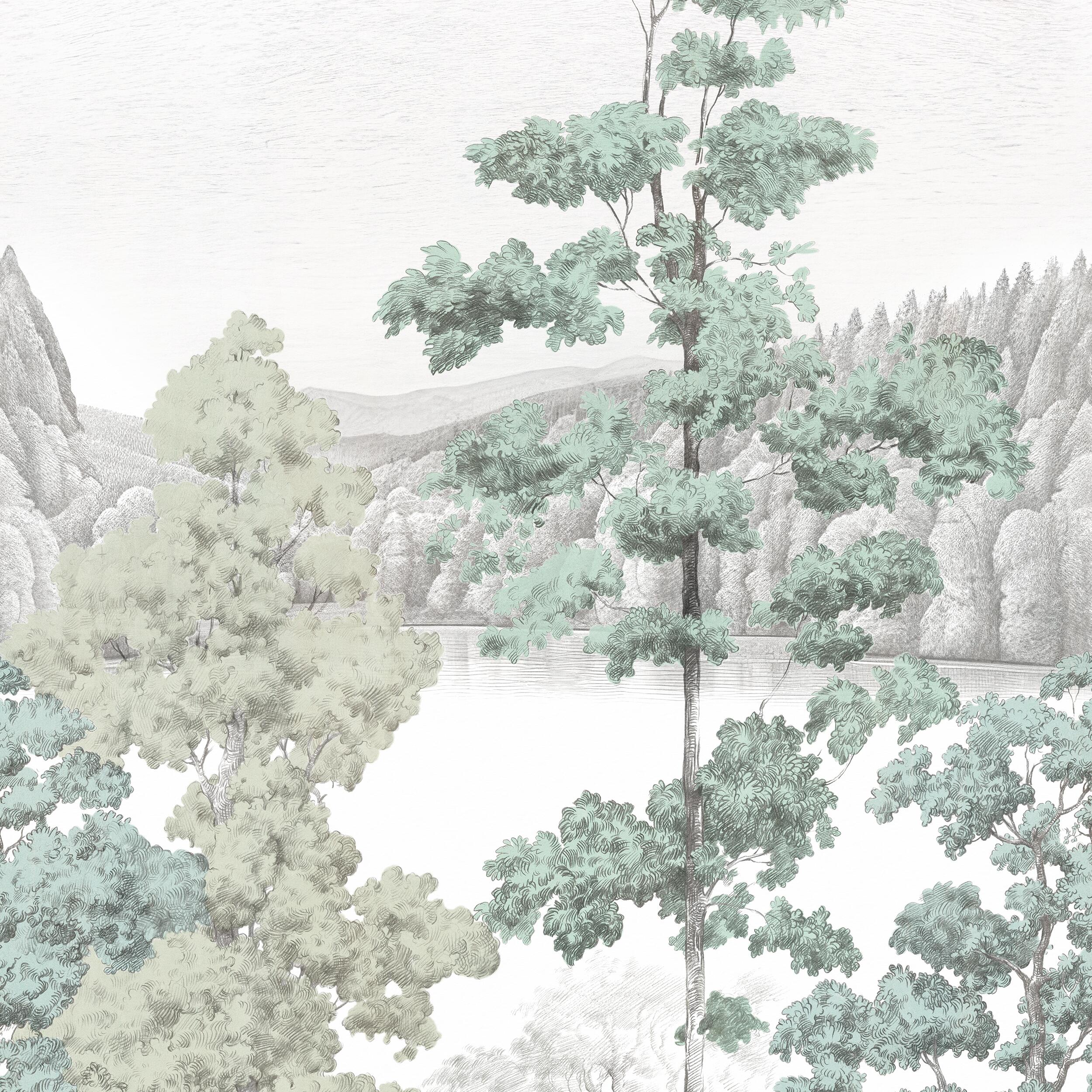 Papier peint panoramique Gravure alix multicolore l.159 x H.280 cm - 2