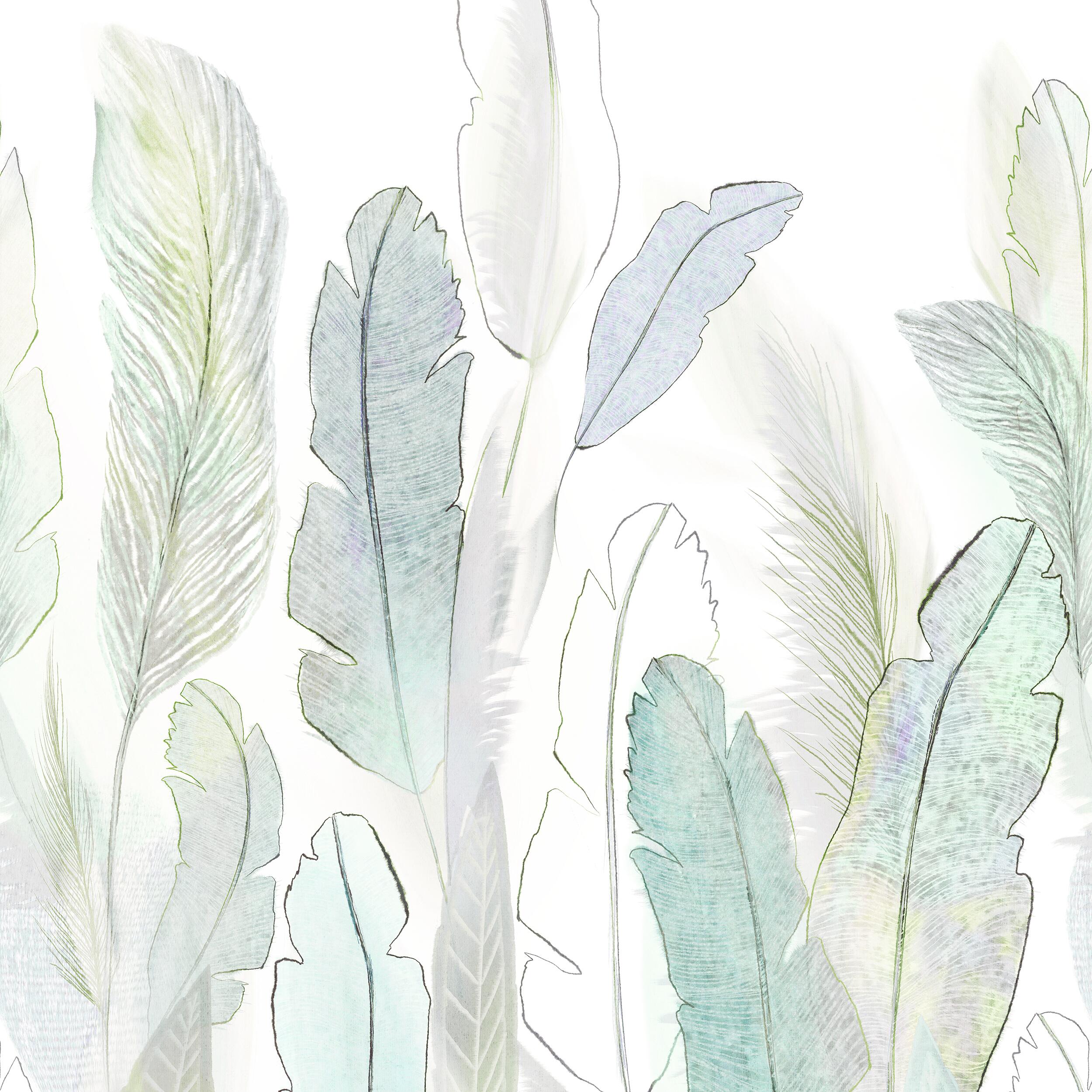 Papier peint panoramique Scarlet vert céladon l.159 x H.280 cm - 2