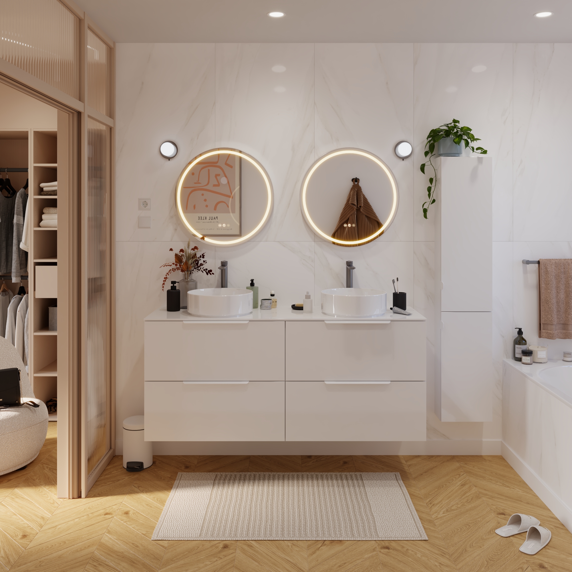 Miroir lumineux rond noir Diam.60 cm Remix - 4