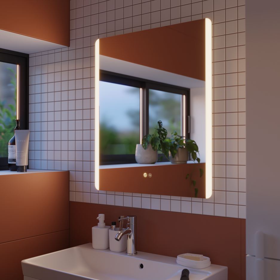 photo d'un miroir lumineux de salle de bains