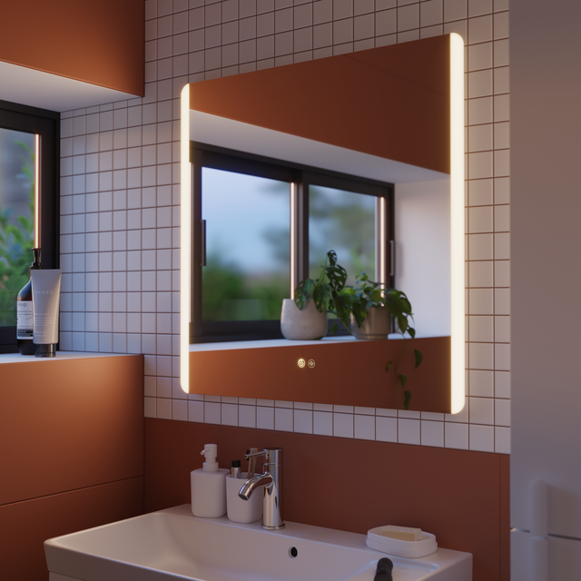 Miroir lumineux antibué carré l.70 x H.70 cm Easy