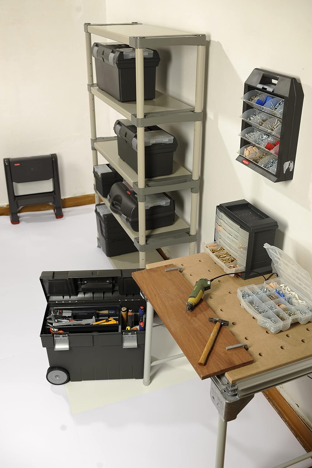 Tamborete dobrável com 2 degraus 64 cm 150 kg Curver - 5