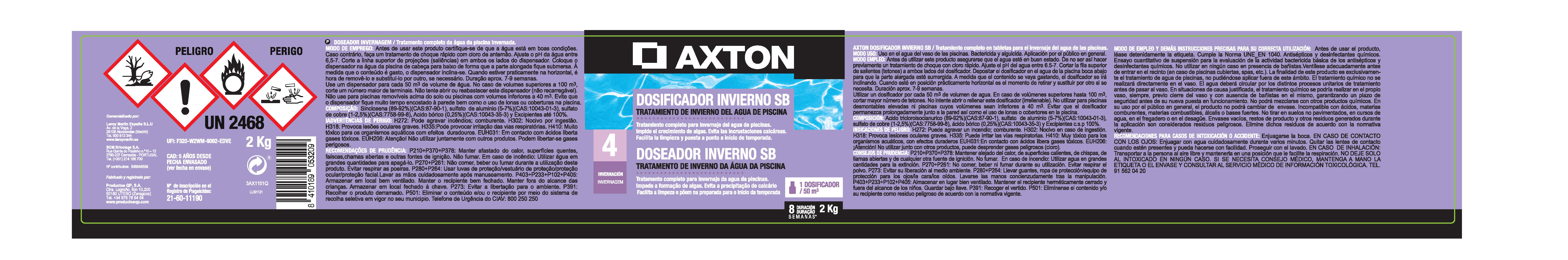 Invernador AXTON AUTODOSES 2KG - 2