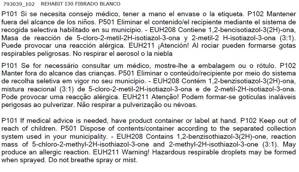 Impermeabilizante interior / exterior MONTÓ Rehabit I30 Fibrado color blanco para tejados, terrazas de hormigón, ladrillo 5KG. Agua. Para impermeabilizar. - 5