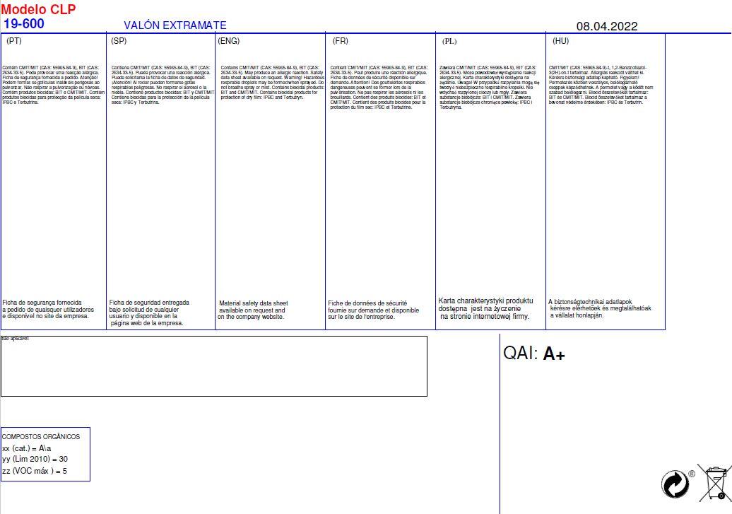 Pintura de interior Valón Extramate VALENTINE color blanco puro luminoso mate profundo 4L para paredes y techos - 7