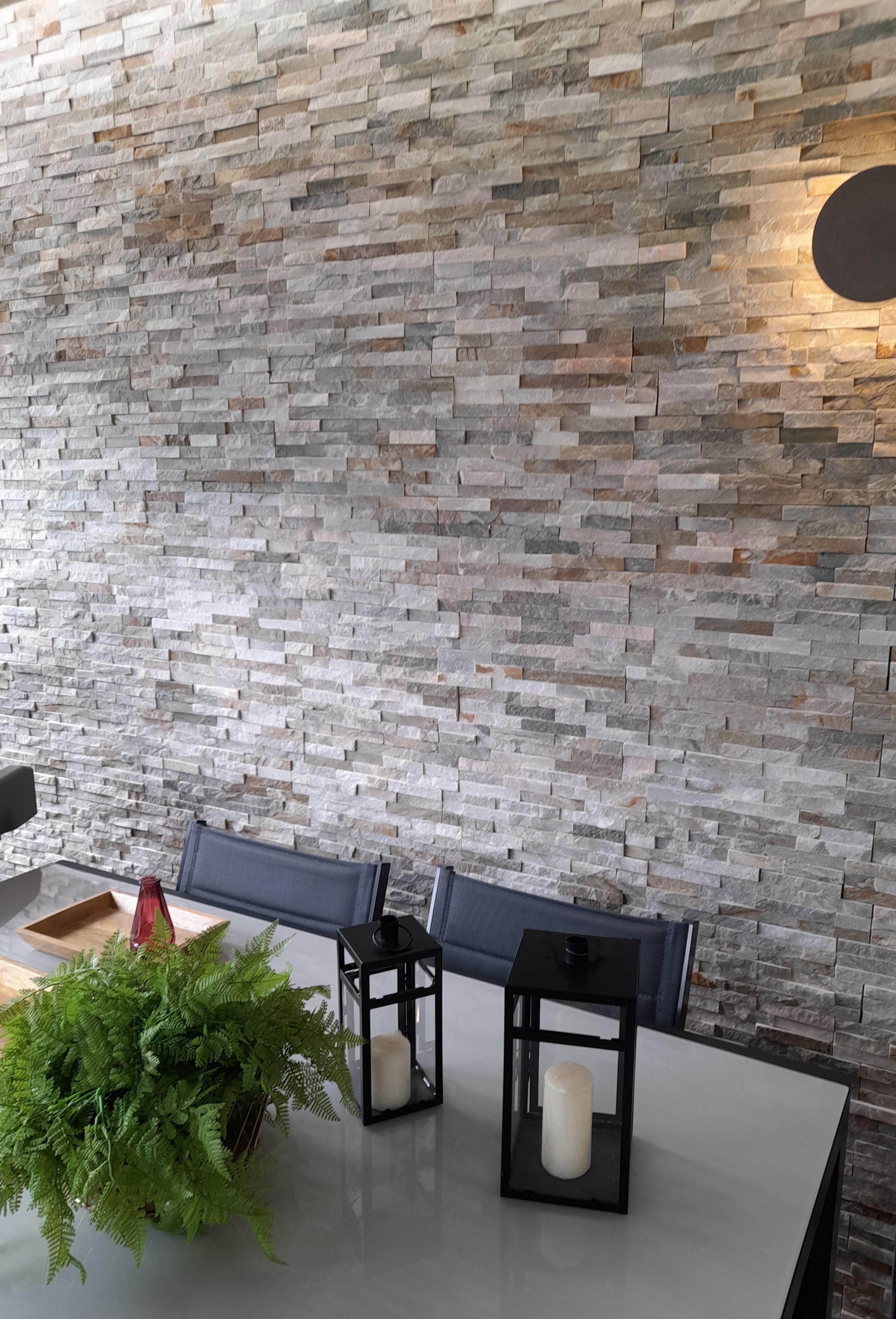 Revestimiento de piedra natural PETRA beige 15x40 cm | Leroy Merlin