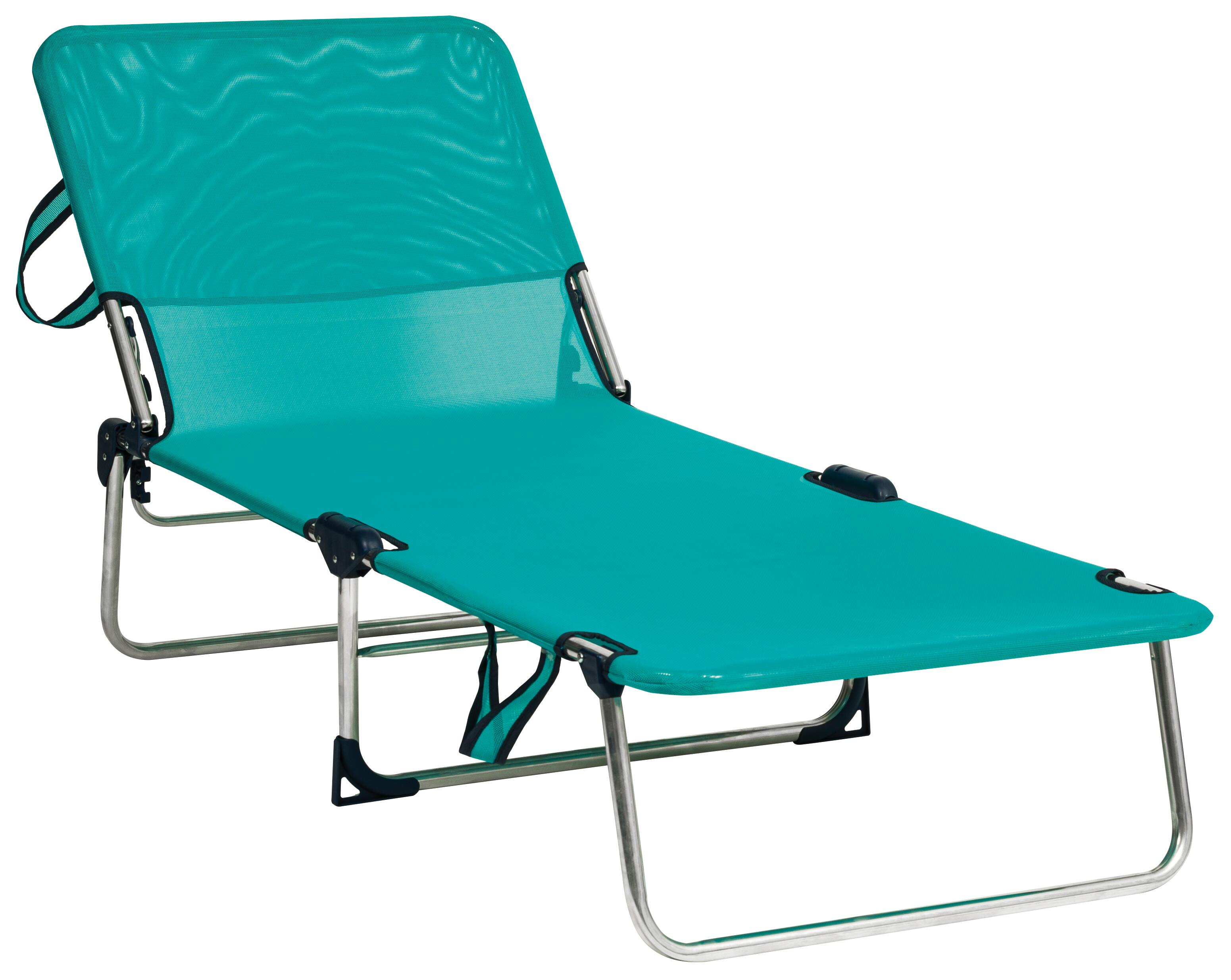 tumbona plegable de jardin de aluminio azul 15x67x88 cm