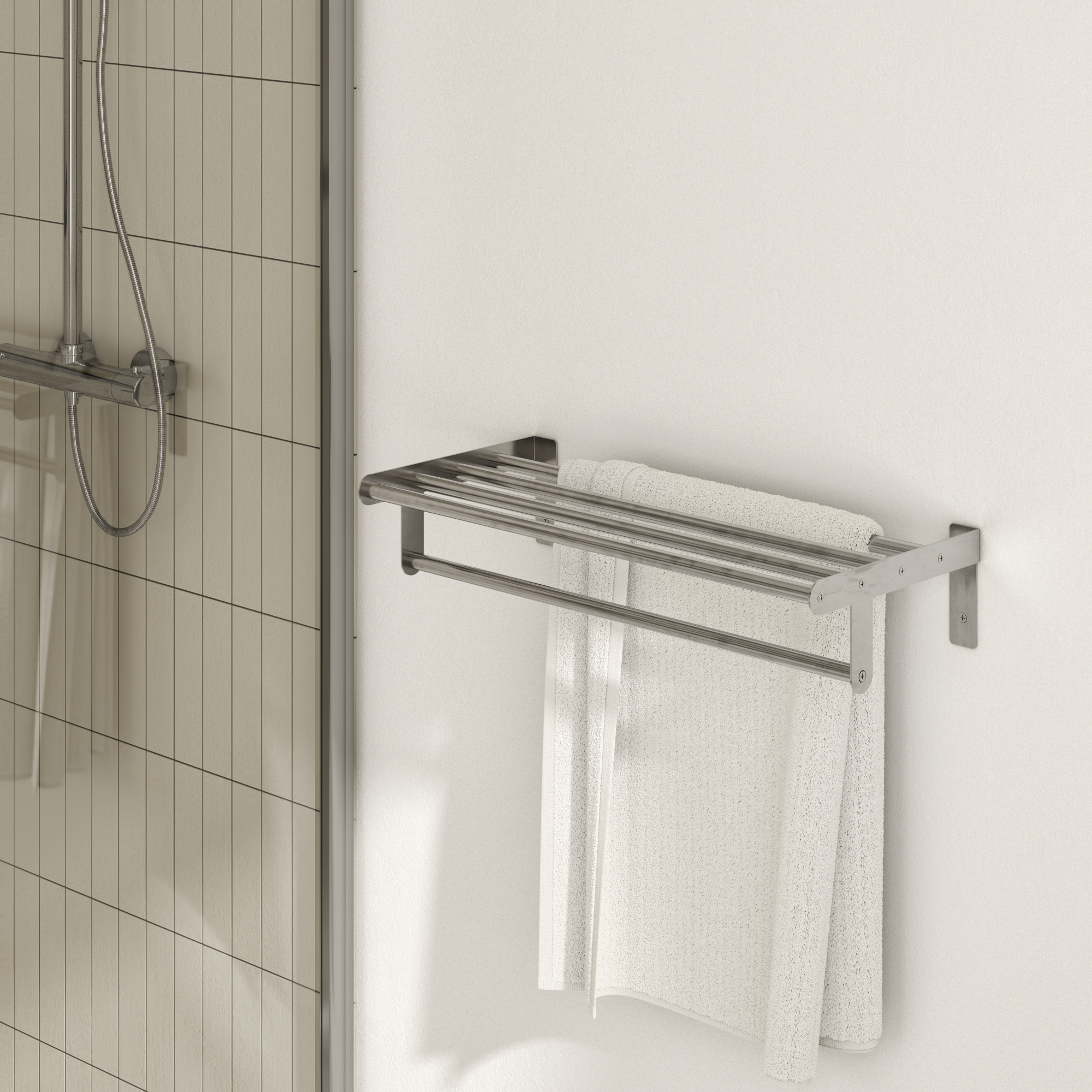 Porte-serviette barres 5barres à suspendre / à monter gris Loft - 2