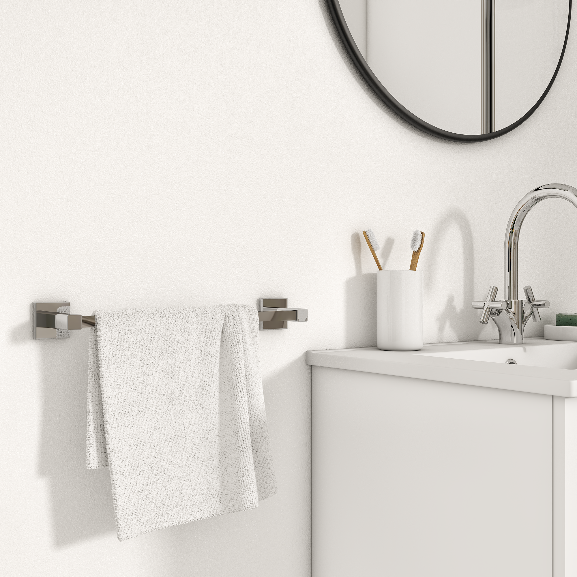 Toalheiro 34 cm zamak brilhante  Sensea Quaddro - 3