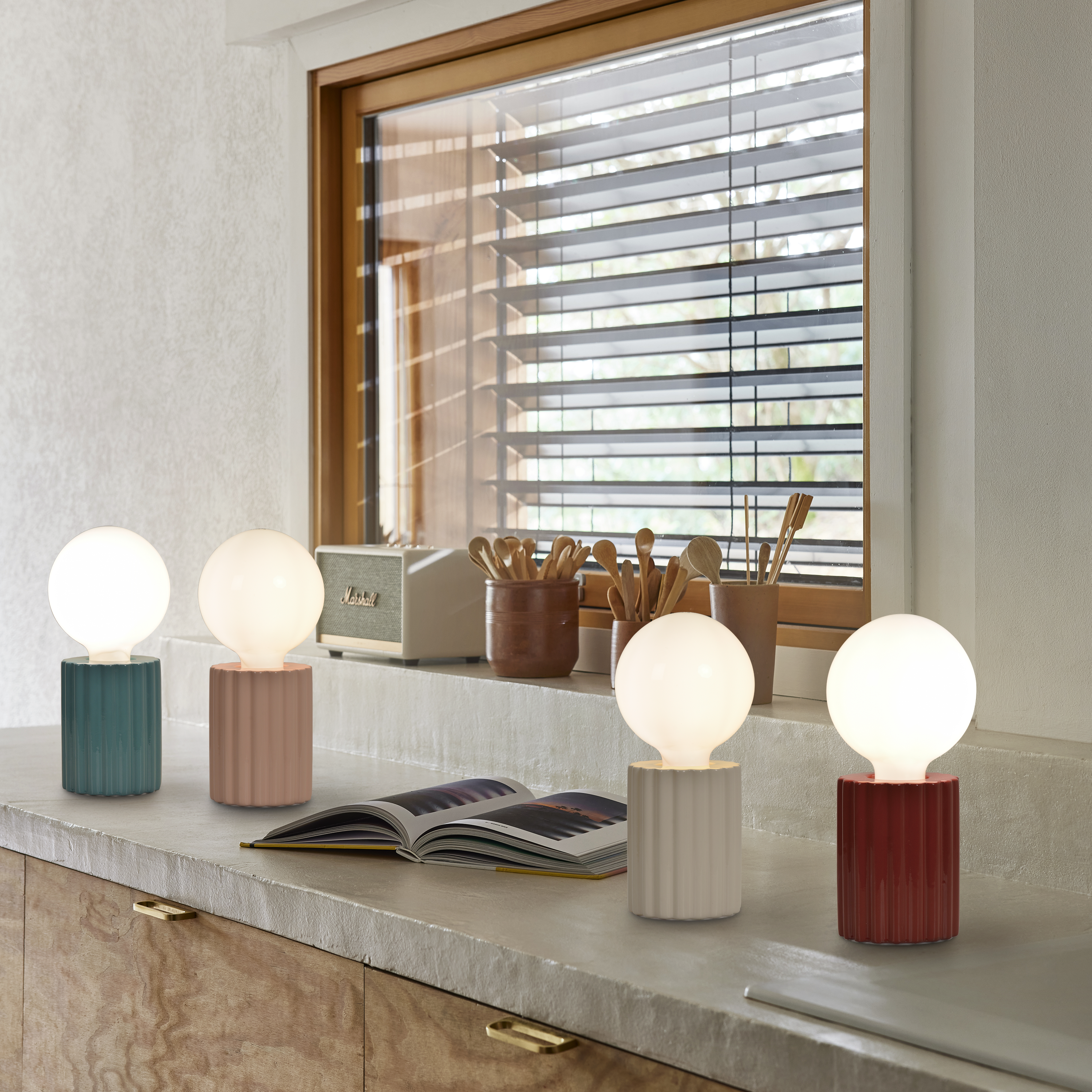 Lampa stołowa Tyamo bordowa E27 Inspire - 23