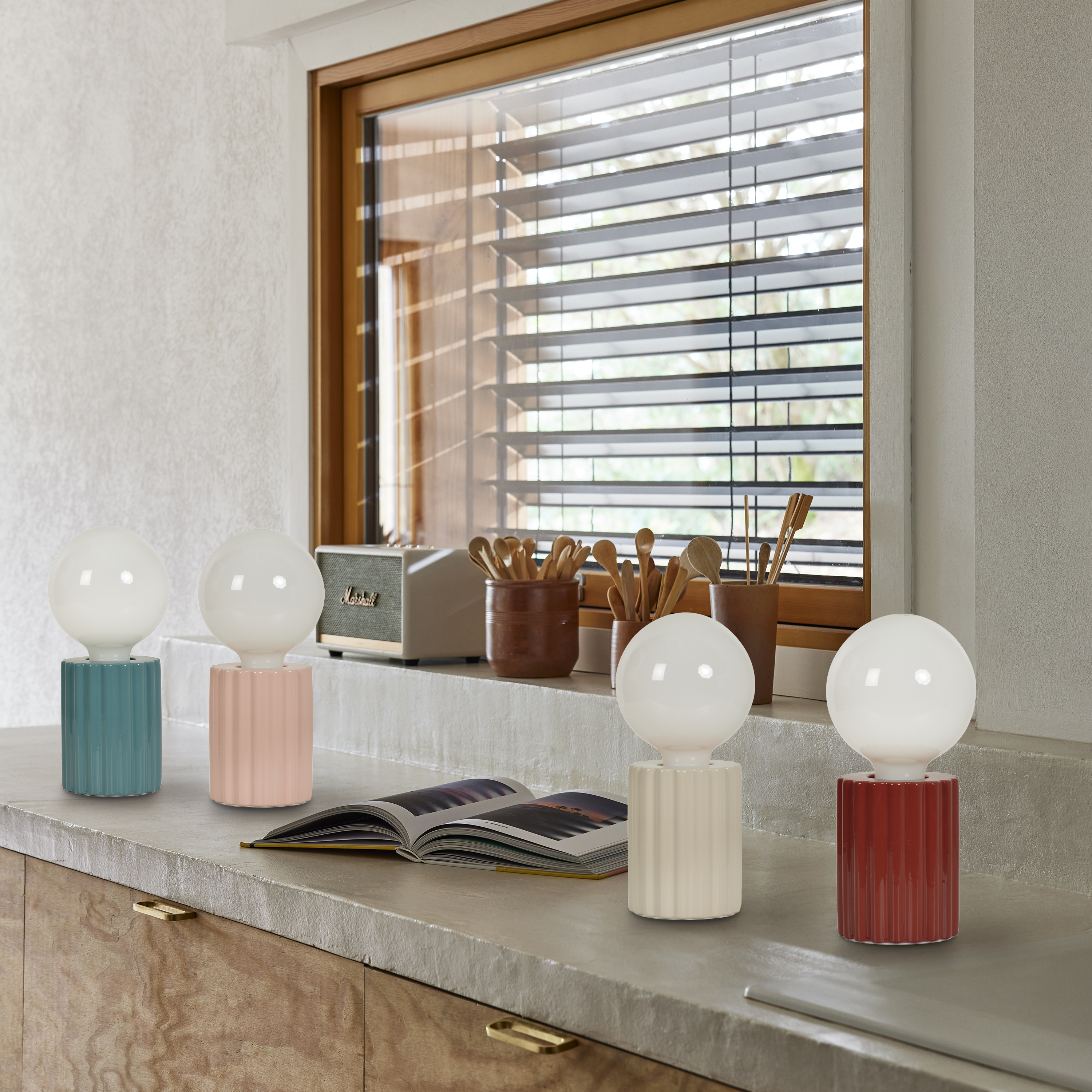 Lampa stołowa Tyamo bordowa E27 Inspire - 22