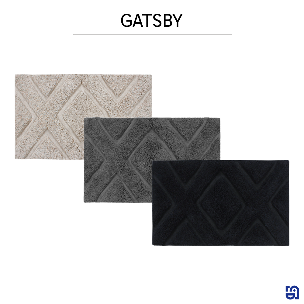 Tapete de casa de banho 50x90 cm cinzento Sensea Gatsby - 6