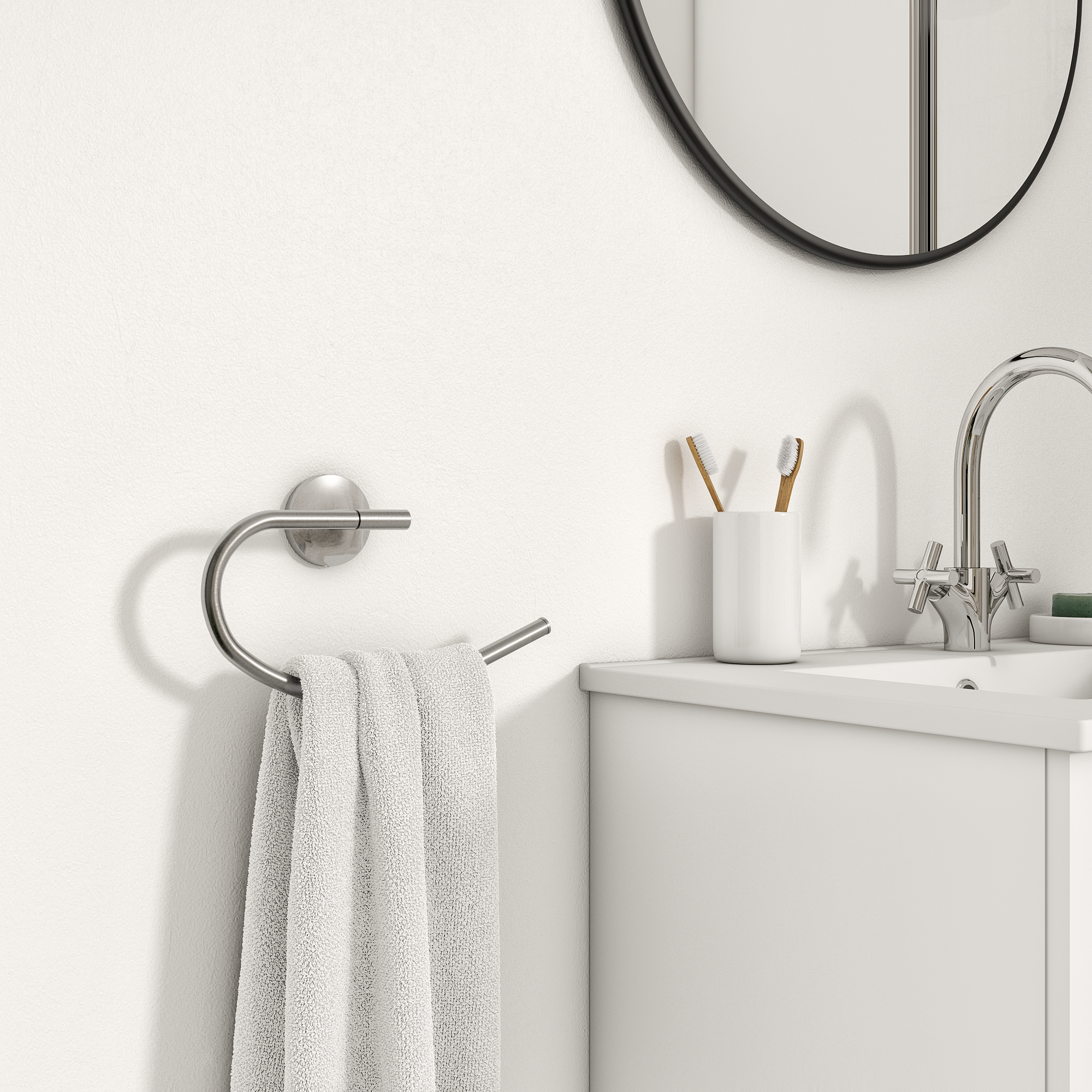 Toalheiro de aro SENSEA SUITE CROMADO MATE - 2