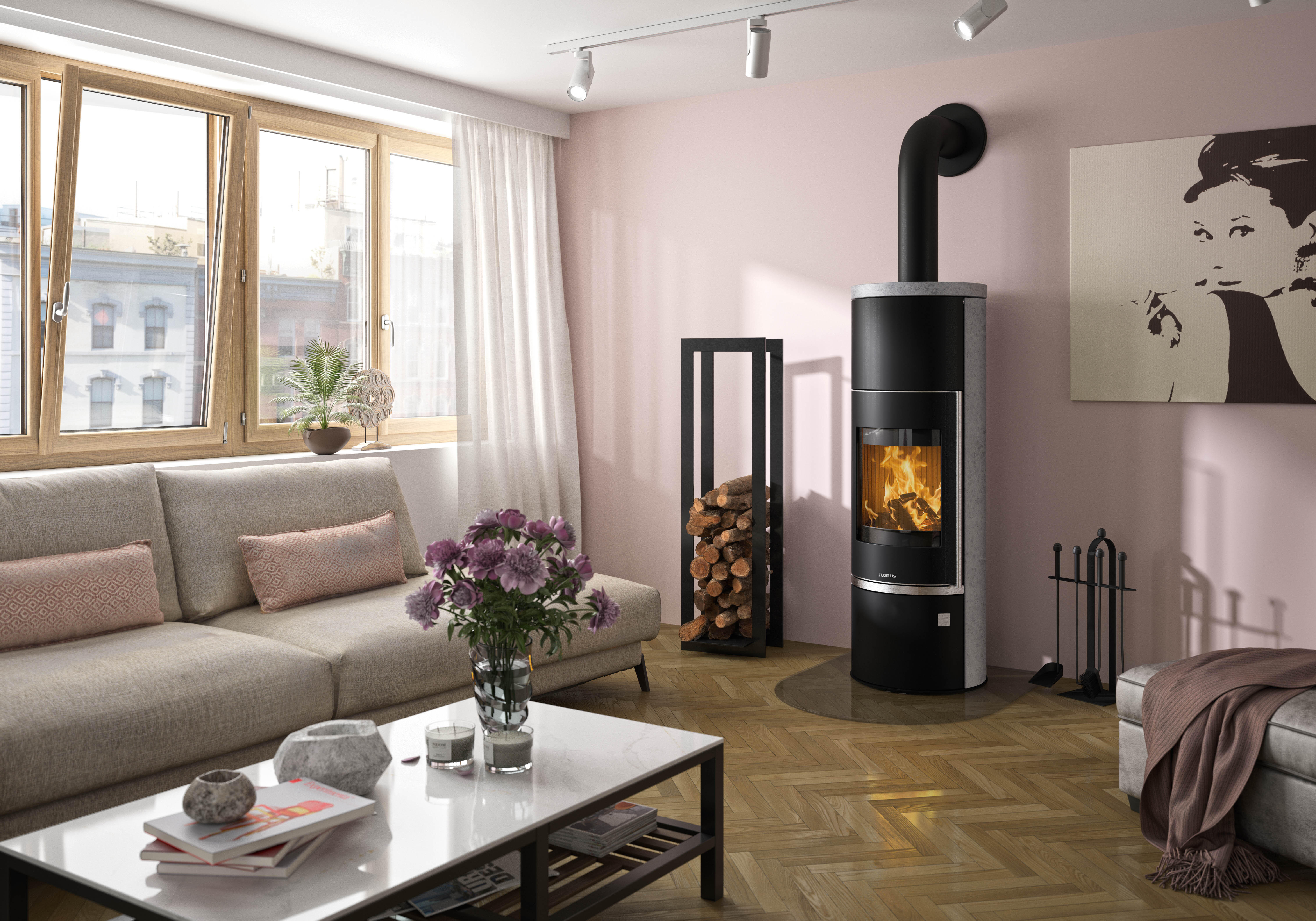 Poêle à bois JUSTUS Faro aqua 2.0 porte fonte noir / gris, 8 kW Leroy — free download