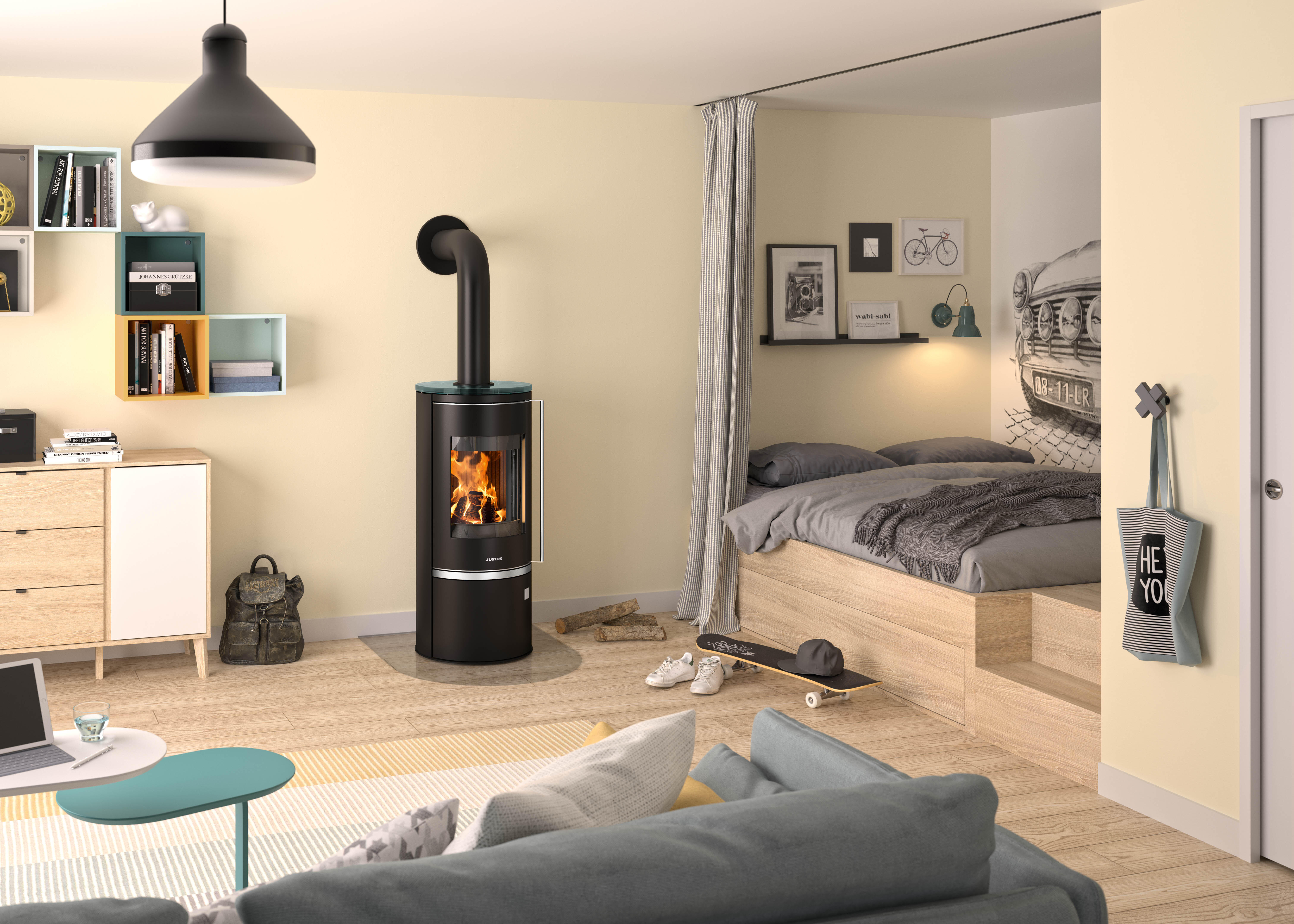 Poêle à bois JUSTUS Faro 2.0 noir, 6 kW Leroy Merlin — free download