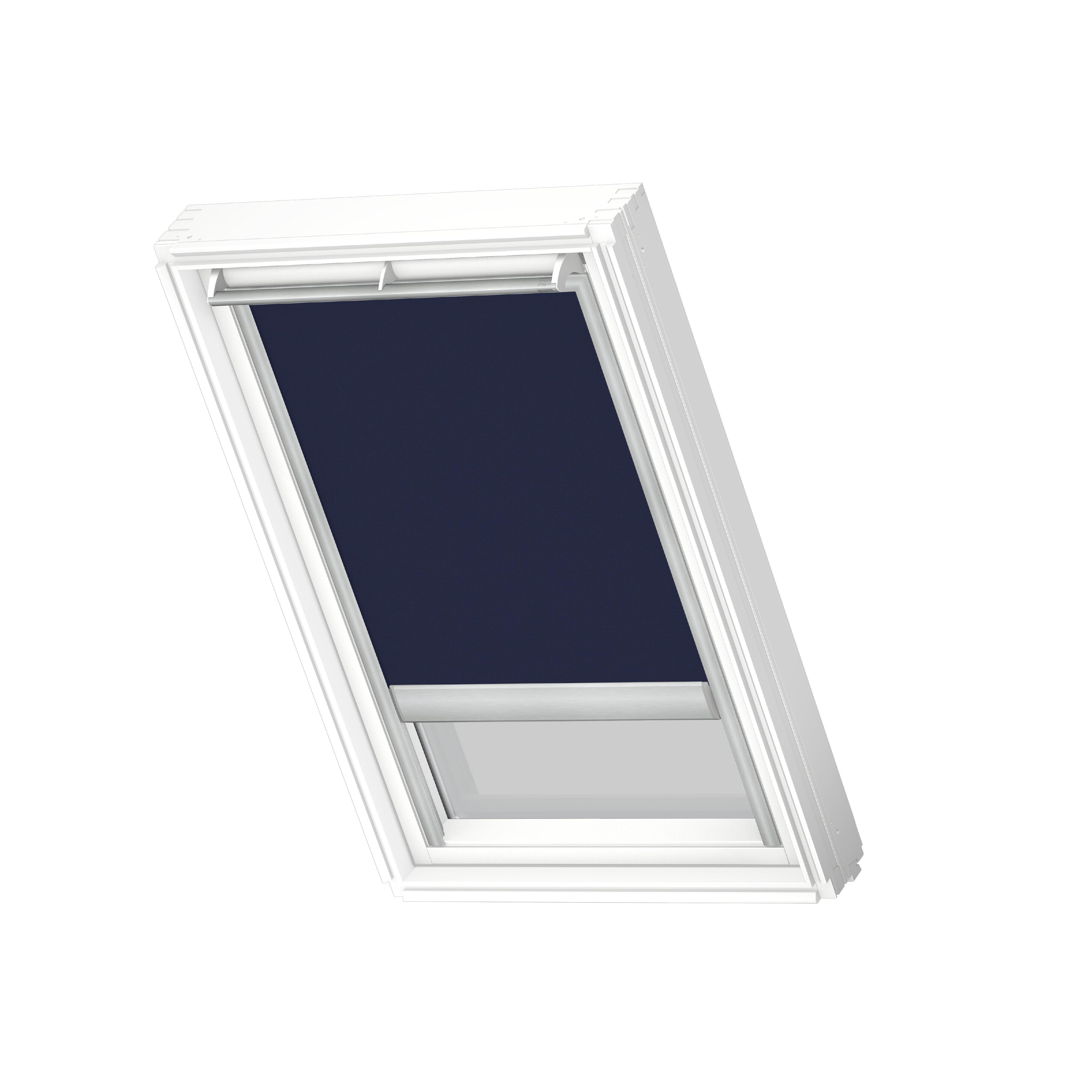 Store fenêtre de toit VELUX occultant solaire bleu foncé DSL SK06, cadre gris Leroy Merlin