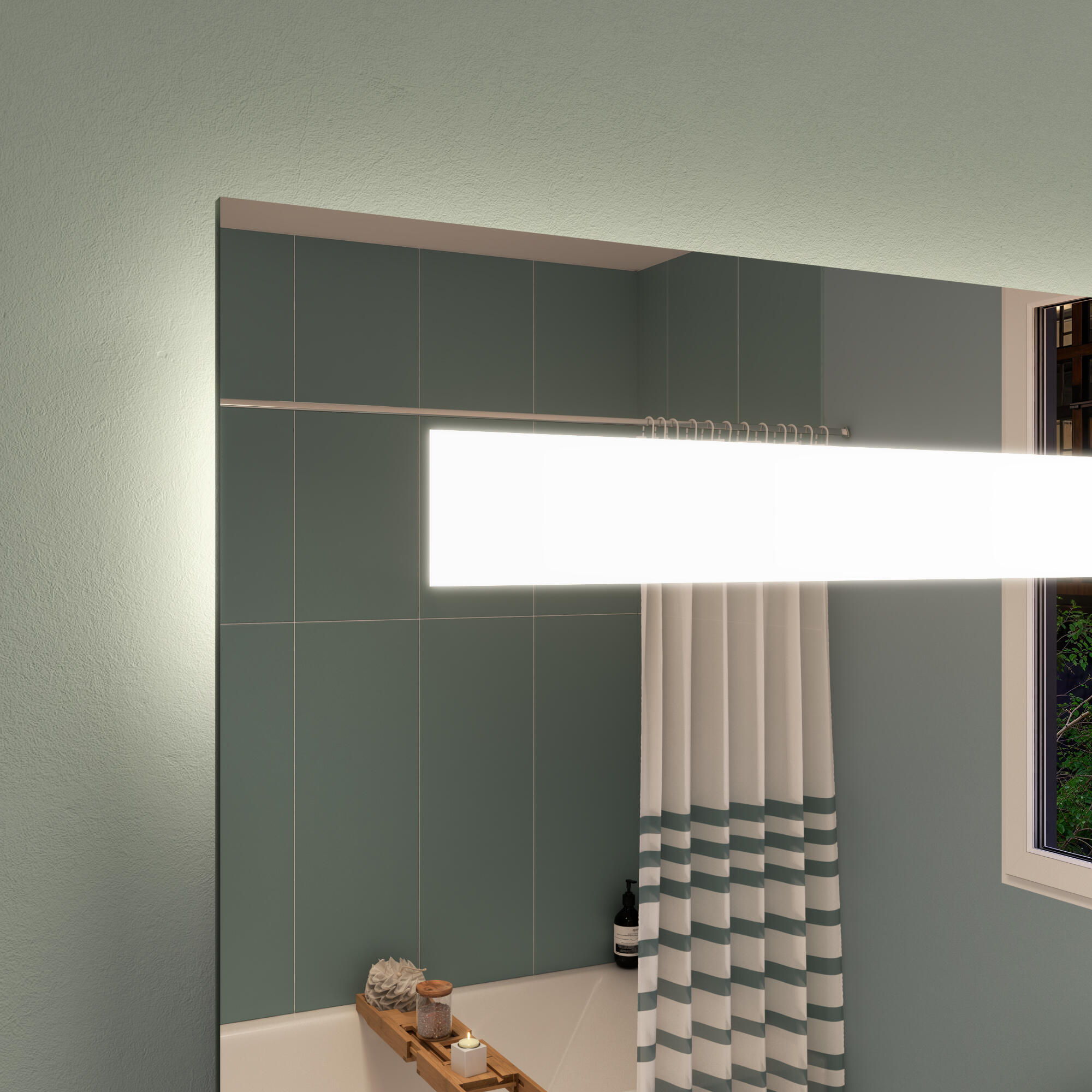Specchio con illuminazione integrata bagno rettangolare Essential SENSEA L 50 x H 70 x P 3 cm grigio / argento - 12