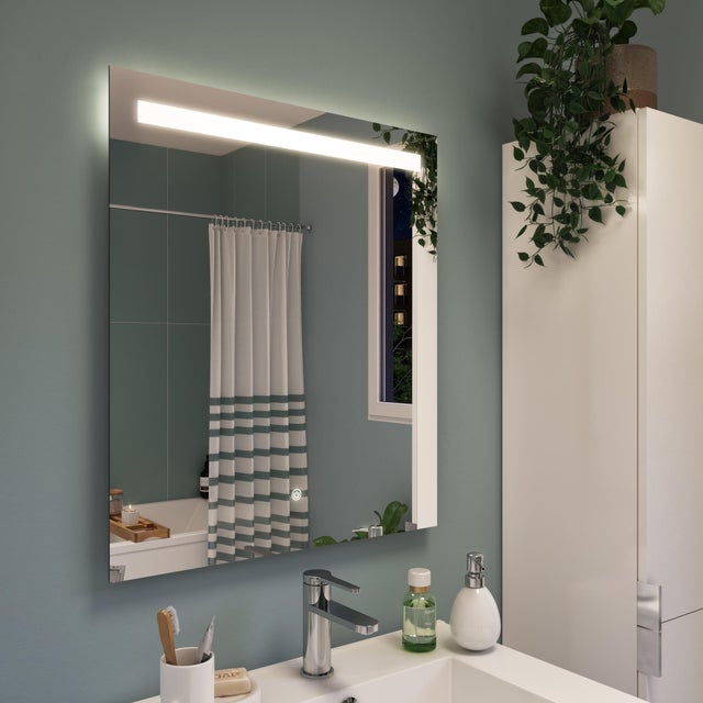 Miroir lumineux rectangulaire l.60 x H.70 cm Essential, sensitif
