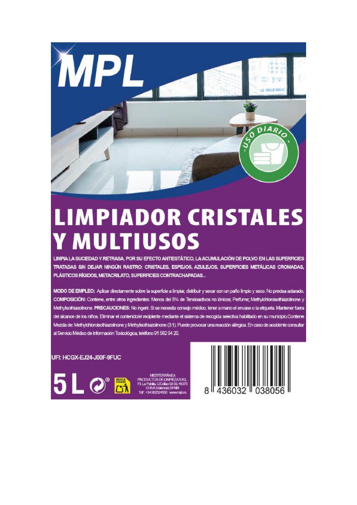 Limpiador de cristales y multiusos MPL 5L - 2