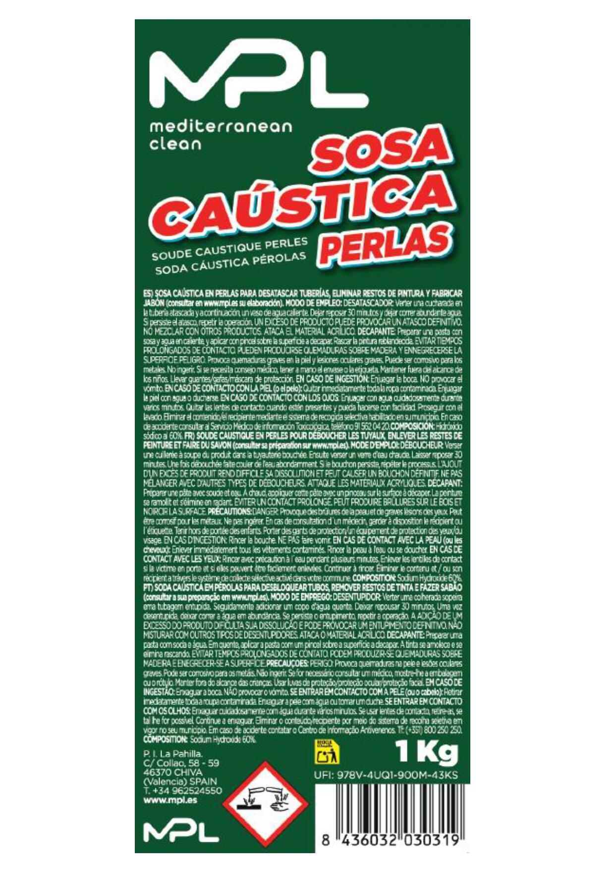 Sosa caústica en perlas MPL 1 kg - 3