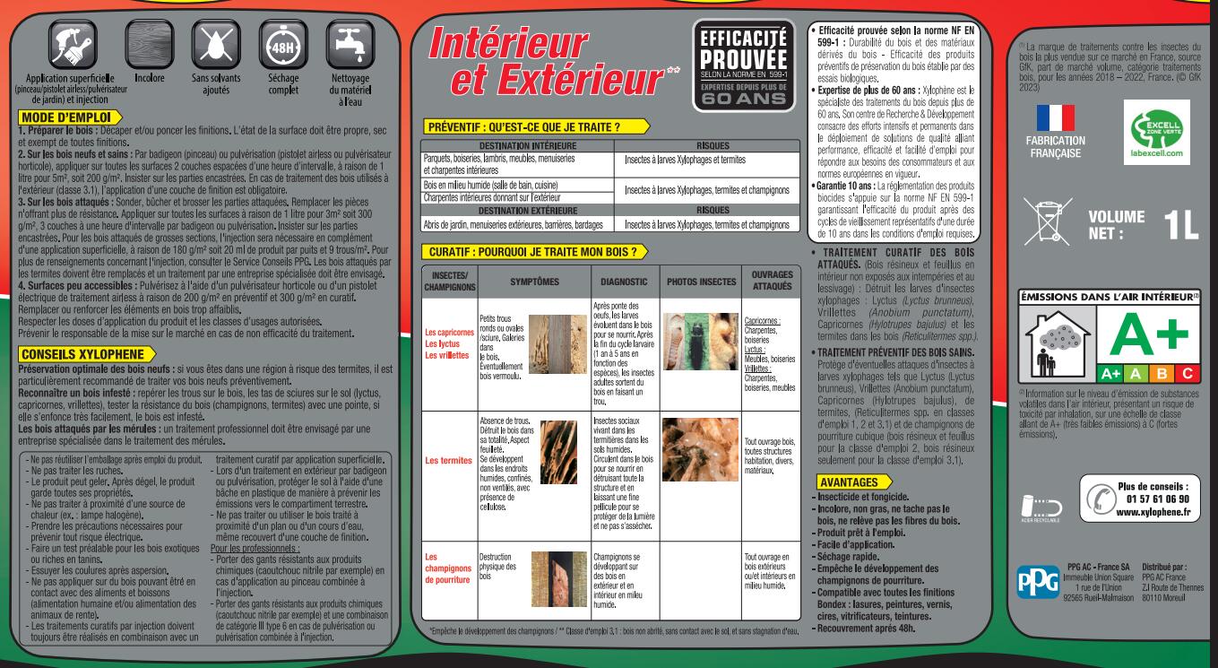 Traitement du bois multiusage XYLOPHENE  1 l - 5