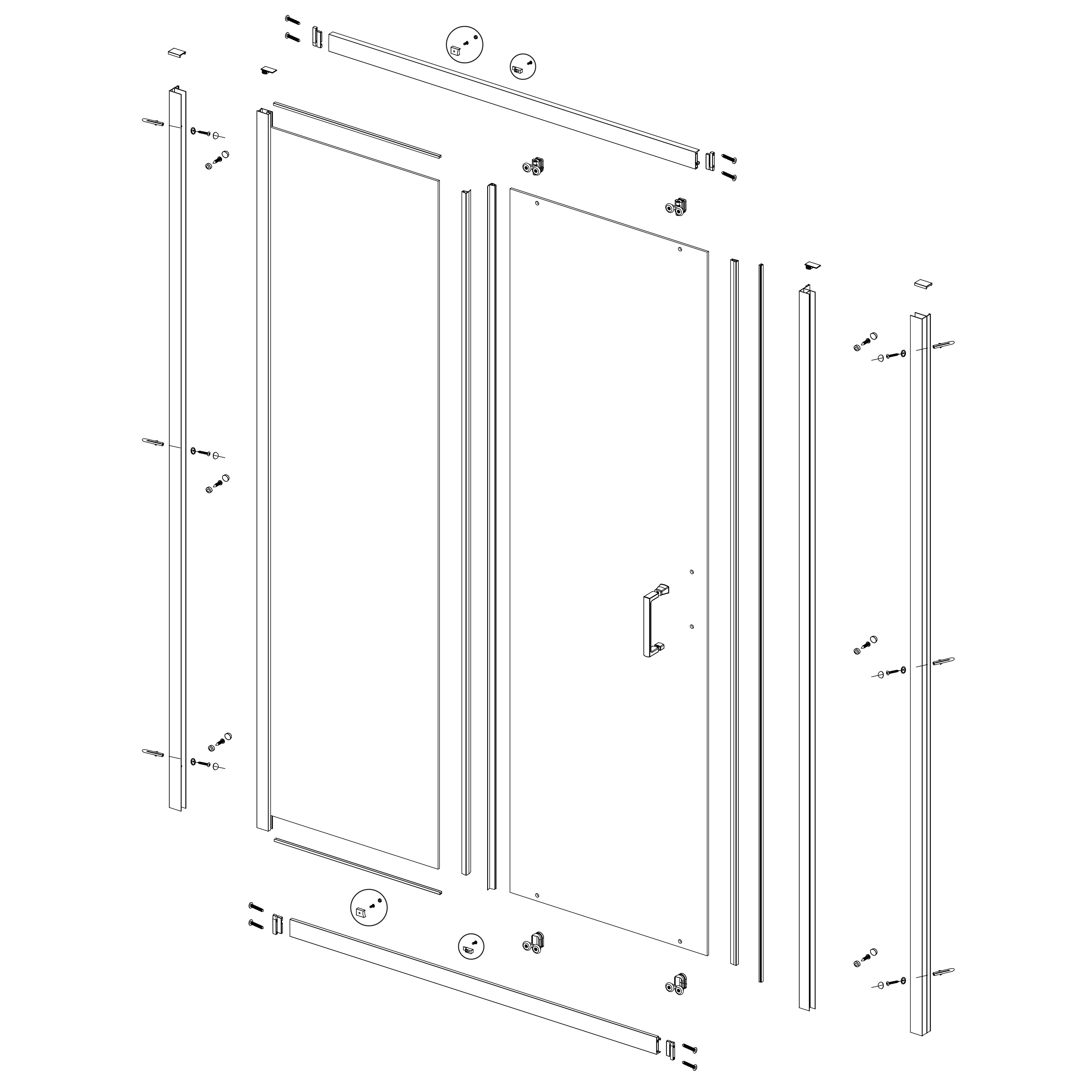 Porta doccia scorrevole L 116-120 cm x H 190 cm per nicchia in vetro trasparente SP. 6 mm, profilo lucido cromo, serie Bilbao - 2