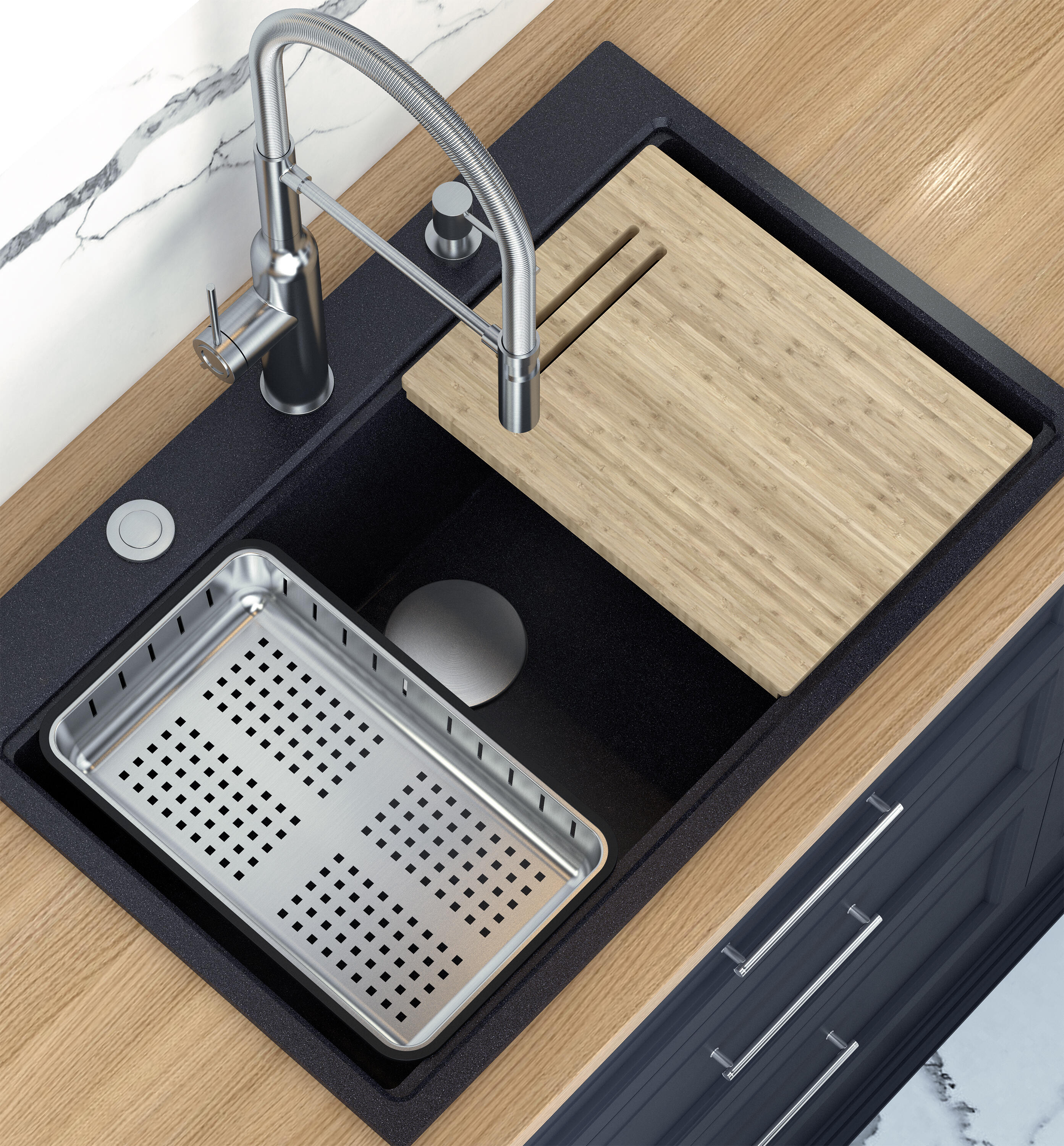 Wkładka ociekowa do zlewozmywaka 380 x 230 mm stalowa Quadron - 3