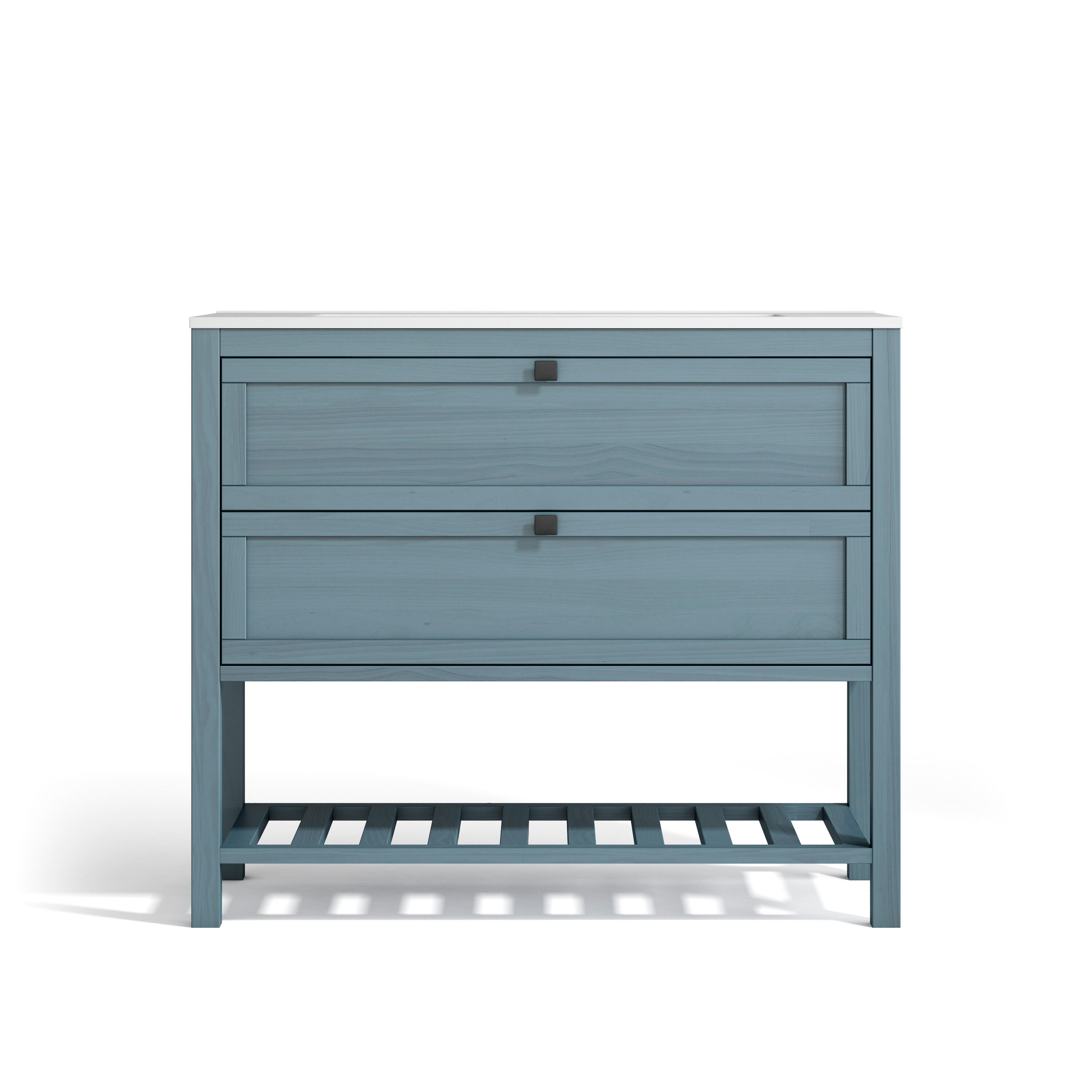 Mueble de baño vintage azul 100x45 cm (lavabo no incluido)
