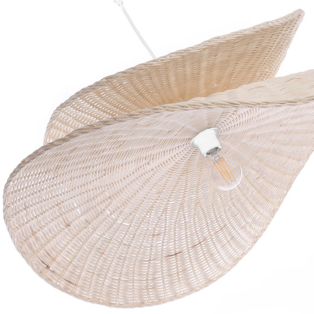 Suspension Padang rotin, blanc, Diam.58 cm, E27