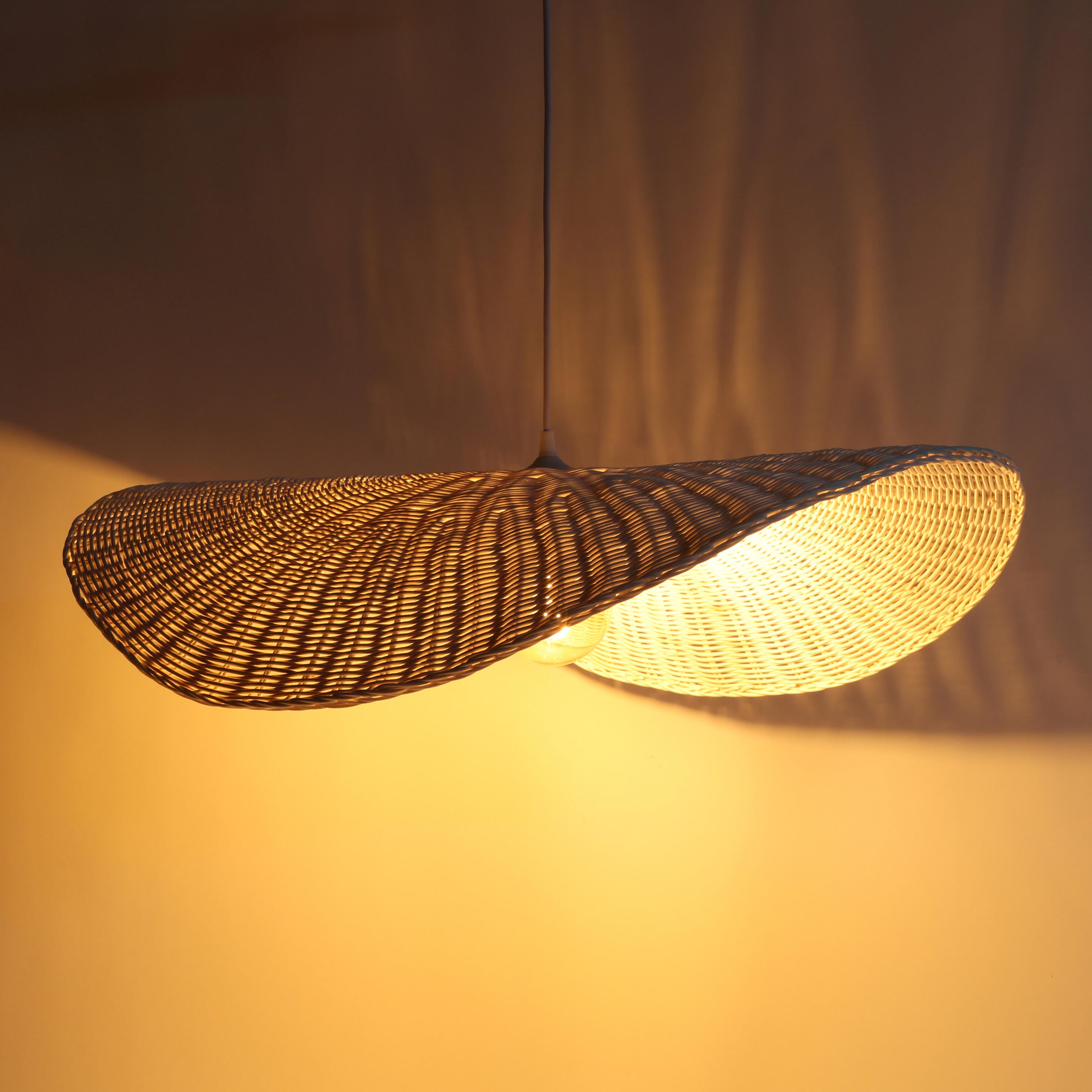 Suspension Padang rotin, blanc, Diam.58 cm, E27 - 2