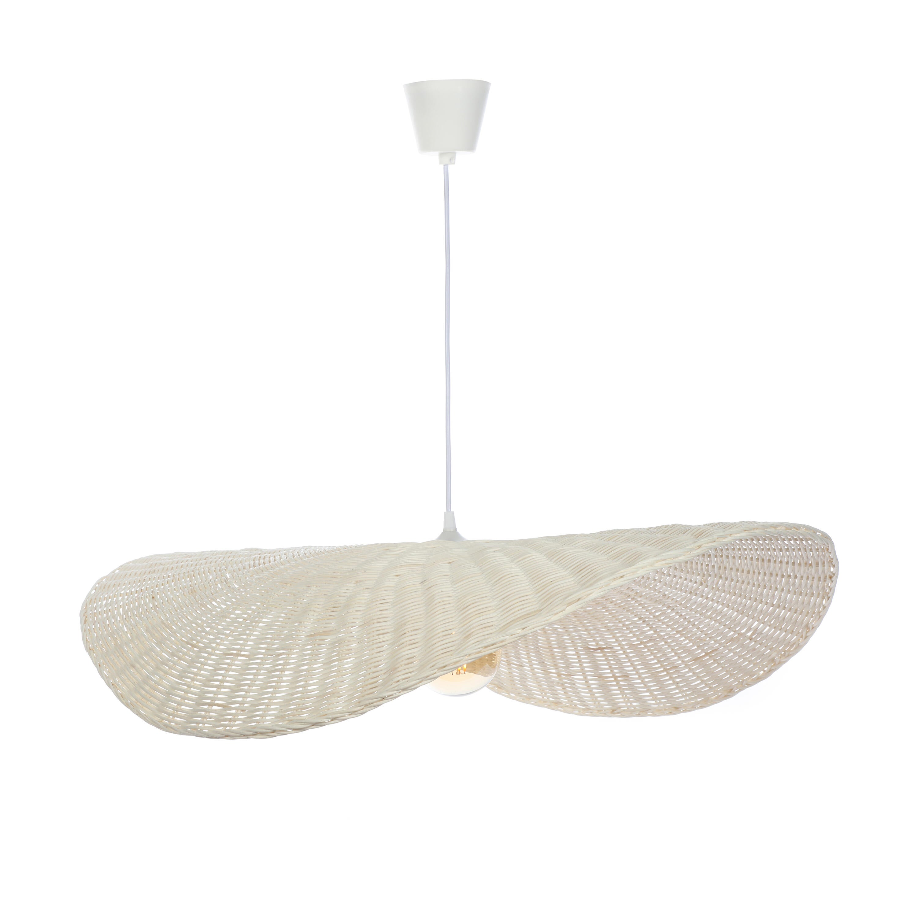 Suspension Padang rotin, blanc, Diam.58 cm, E27 - 3