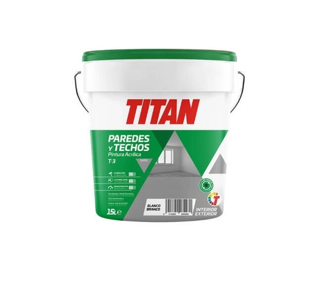 Tinta interior mate 15L branco Titan T3