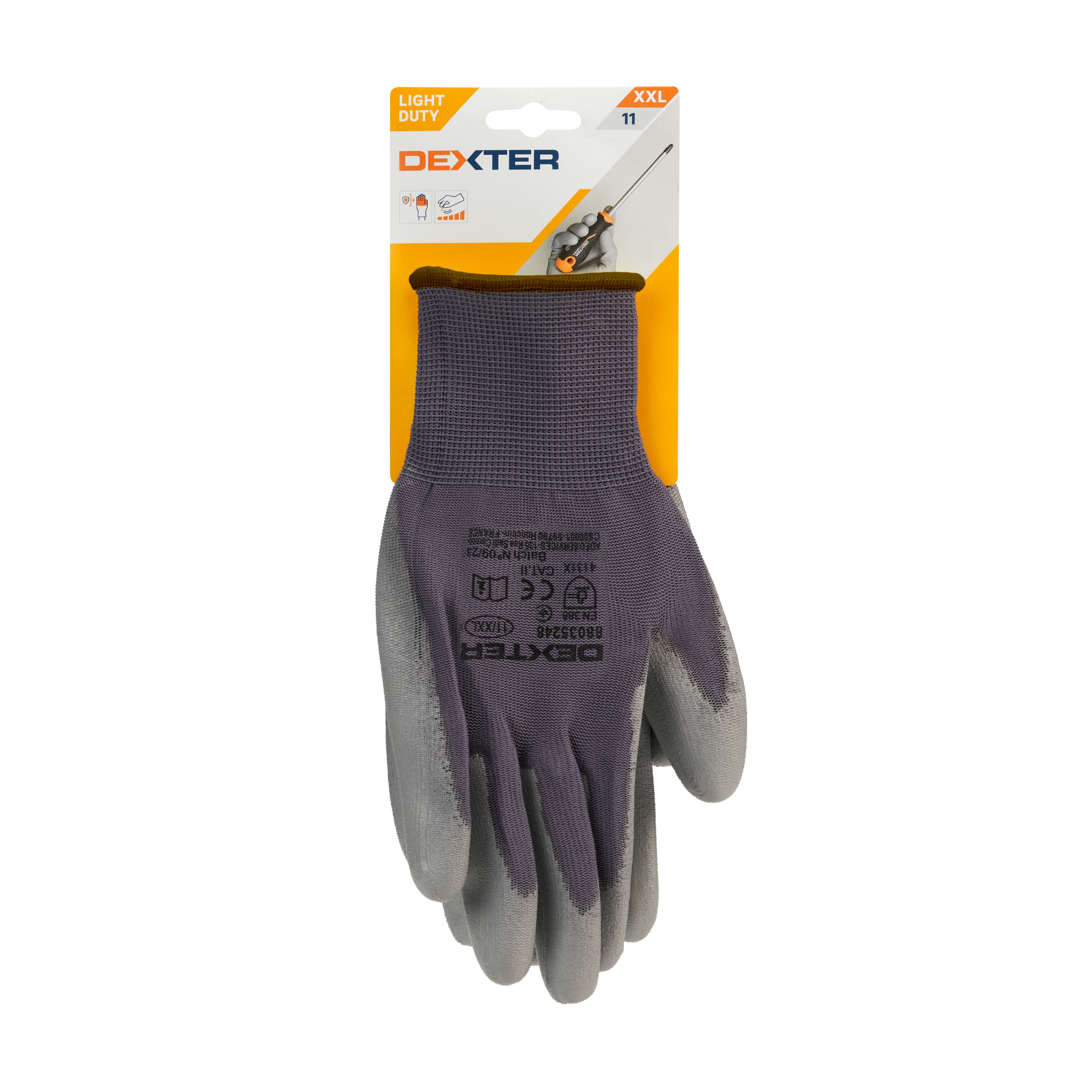 Luvas de precisão nylon e poliuretano anti riscos  tamanho 11XXL Dexter - 5