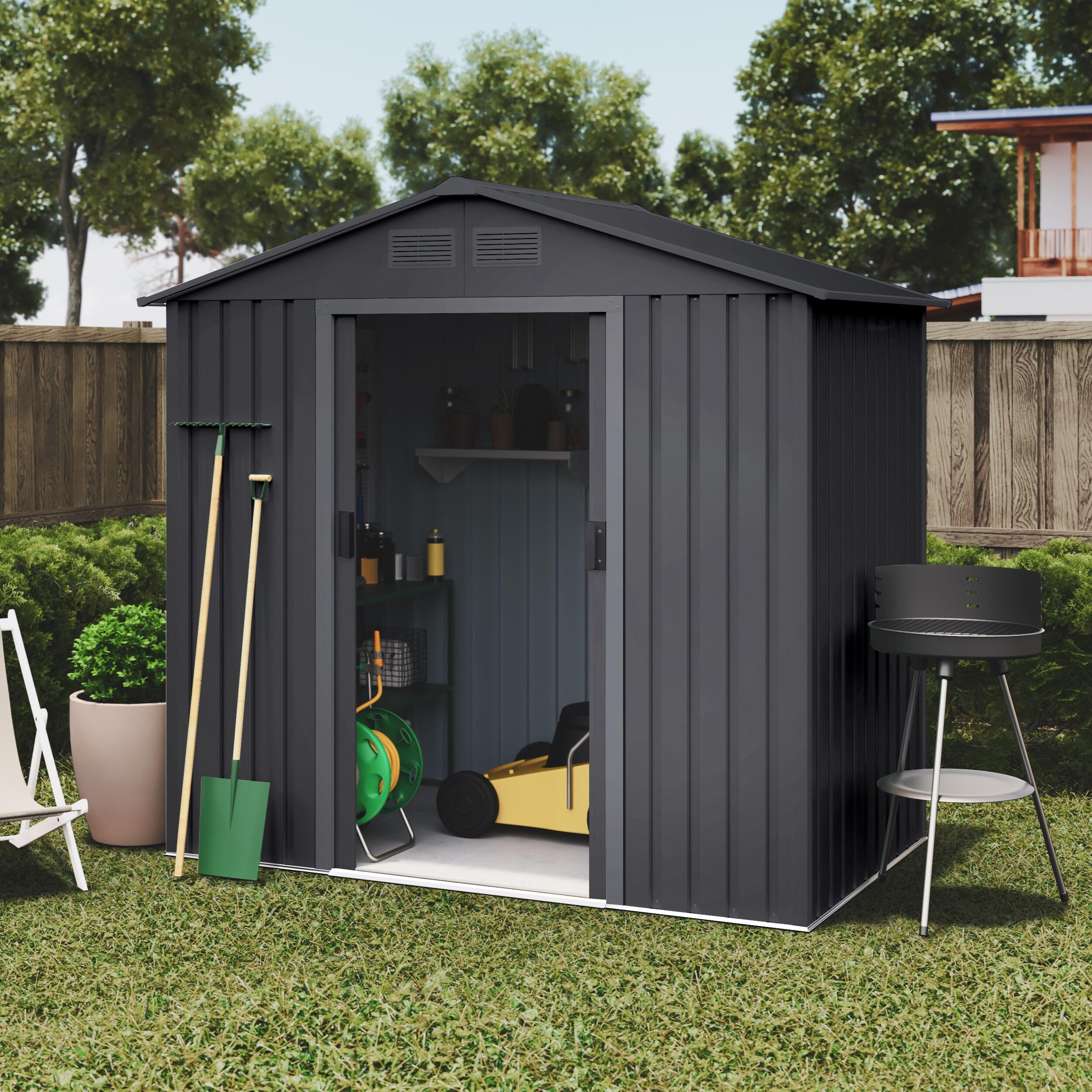 Caseta de metal Wasabi Light Anthracite de 196x196x131 cm y 2.57 m2  - 3