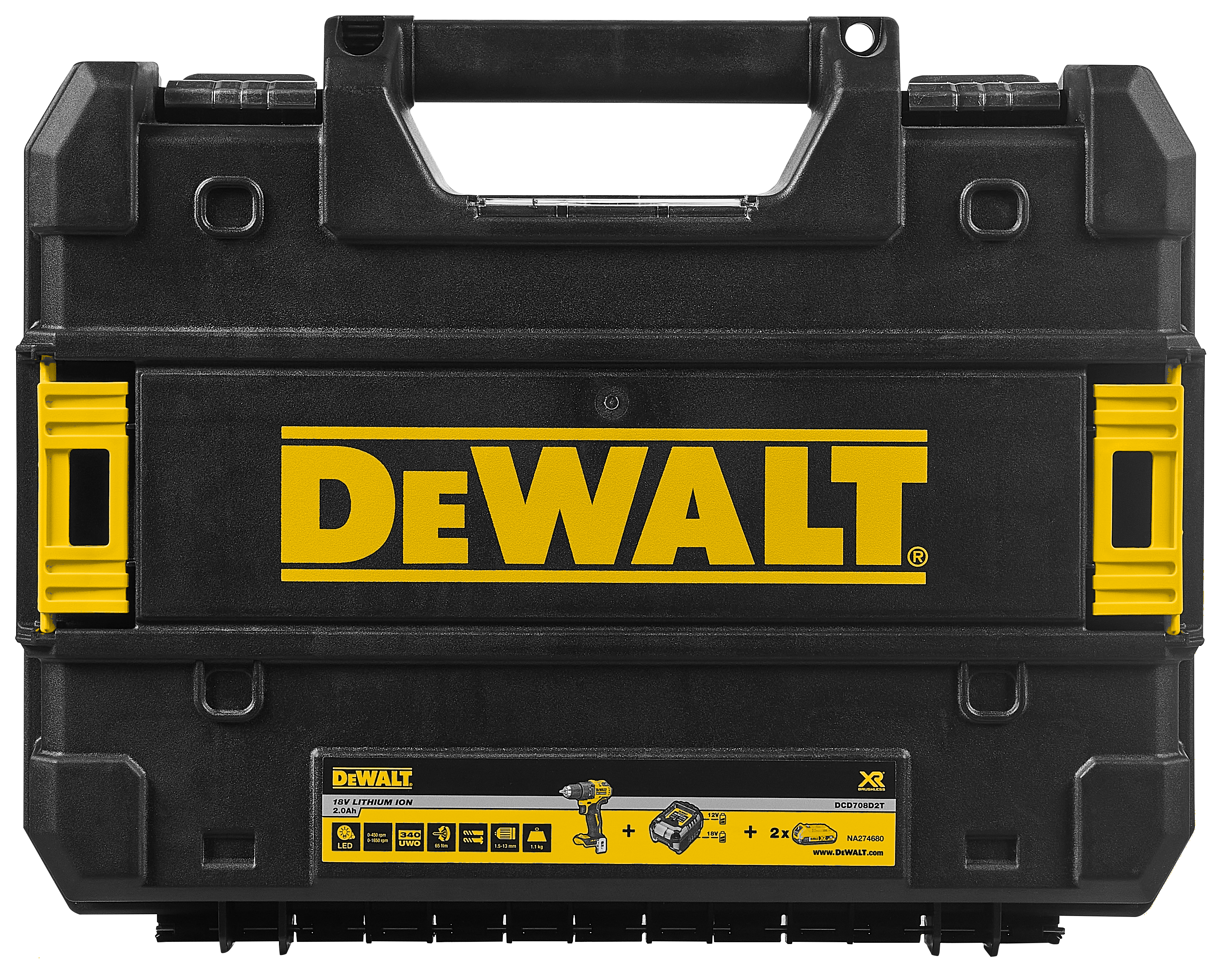 Wiertarka akumulatorowa DCD708D2T-QW 18 V /  Ah / Litowo-jonowa DEWALT - 5