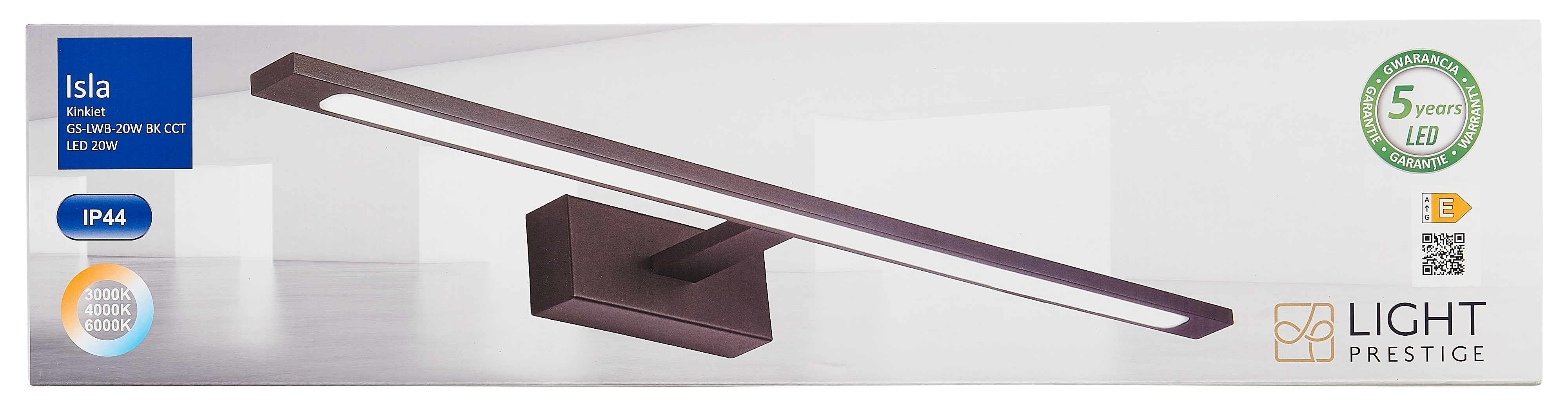 Kinkiet łazienkowy ISLA IP44 60 cm czarny LED LIGHT PRESTIGE - 6