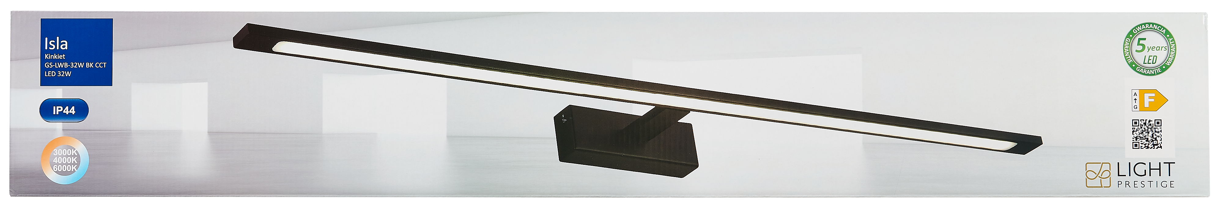 Kinkiet łazienkowy Isla IP44 96 cm czarny LED Light Prestige - 6