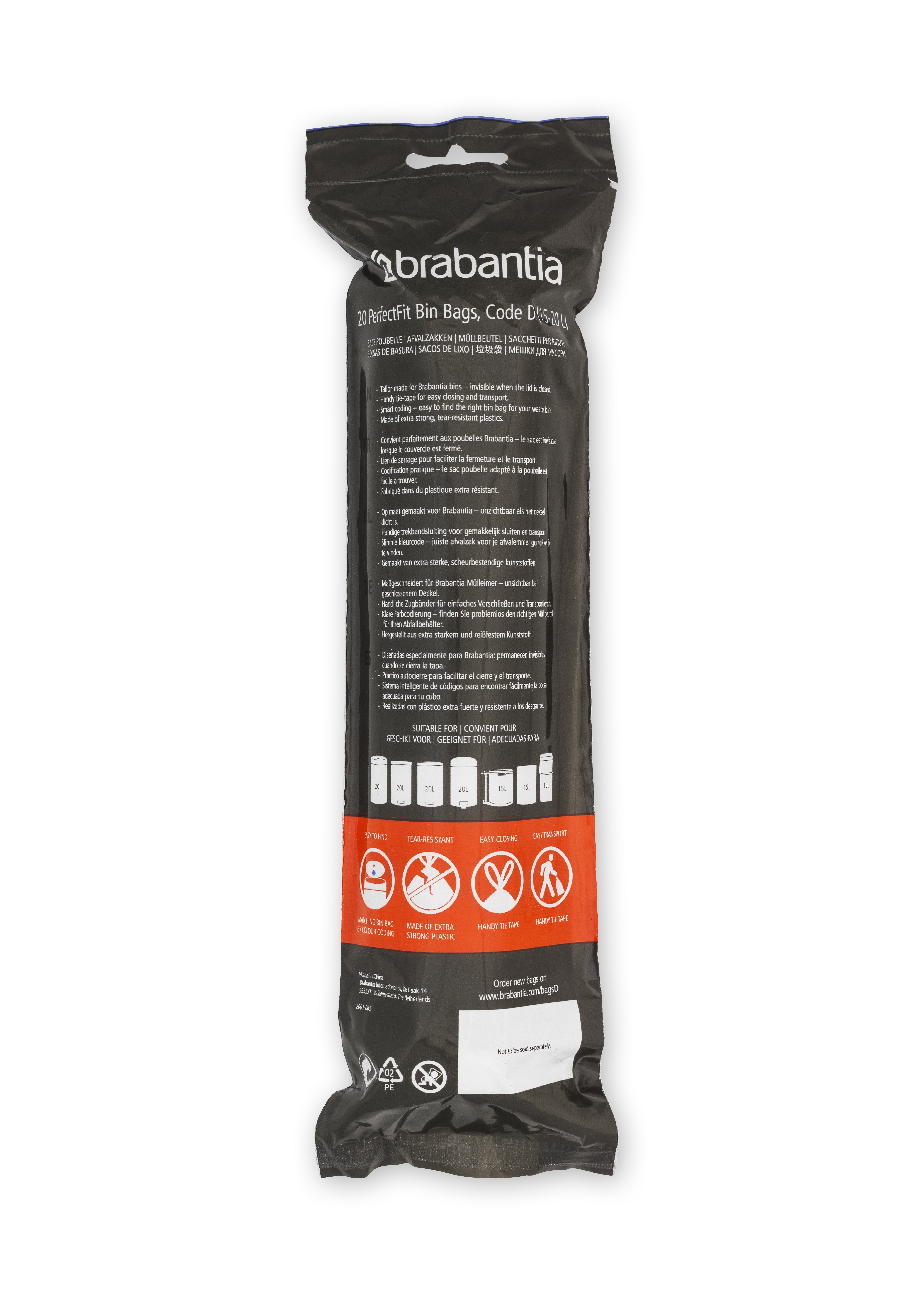 20 sacs-poubelle 15-20L BRABANTIA PerfectFit Code D - 3